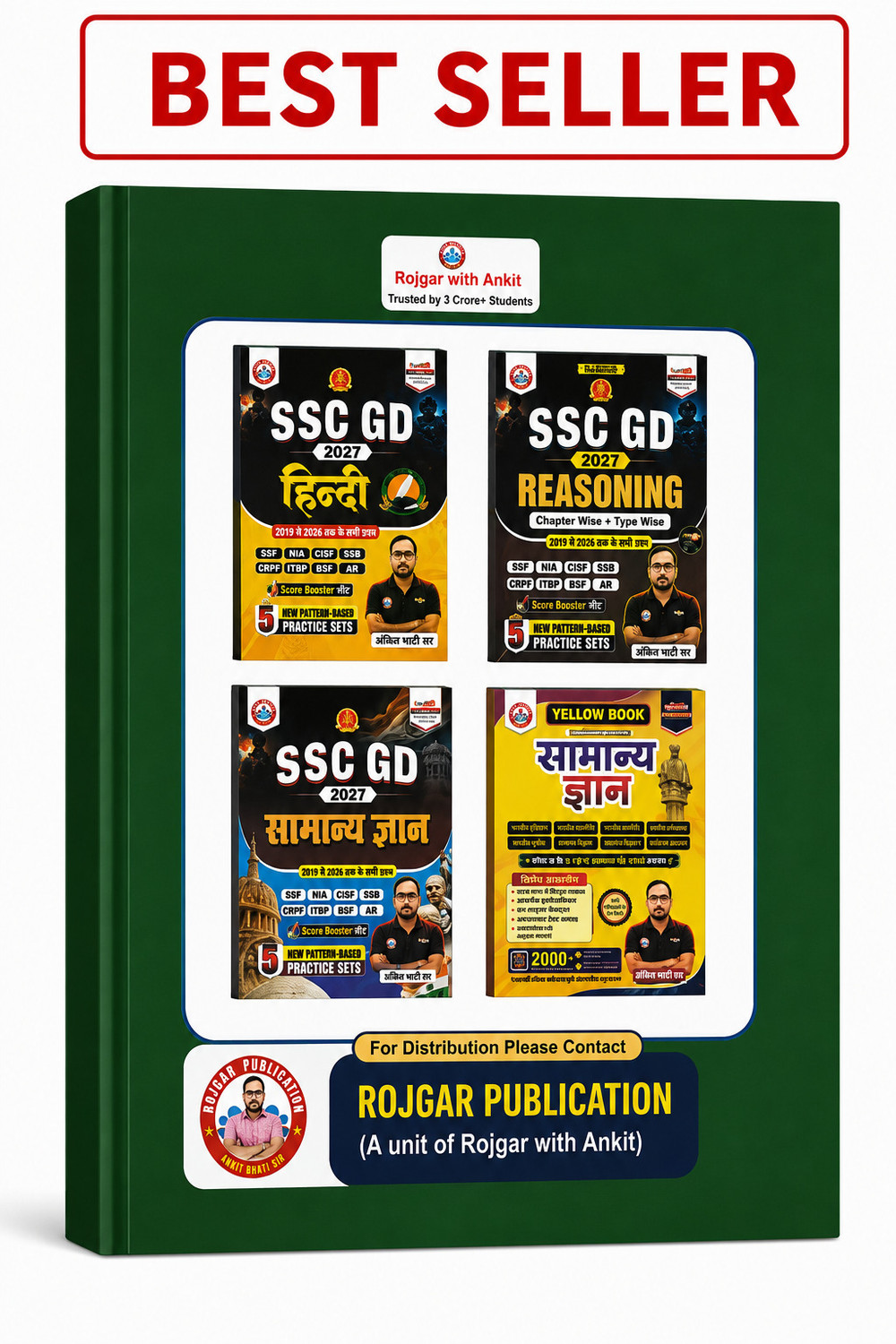 Image of SSC GD 2027 Maths Book | Bilingual Chapter-Wise Type-Wise Level-Wise Practice Book | 2021-2026 Previous Year Questions | 5 Practice Sets | Ankit Bhati Sir | Rozgar Publication