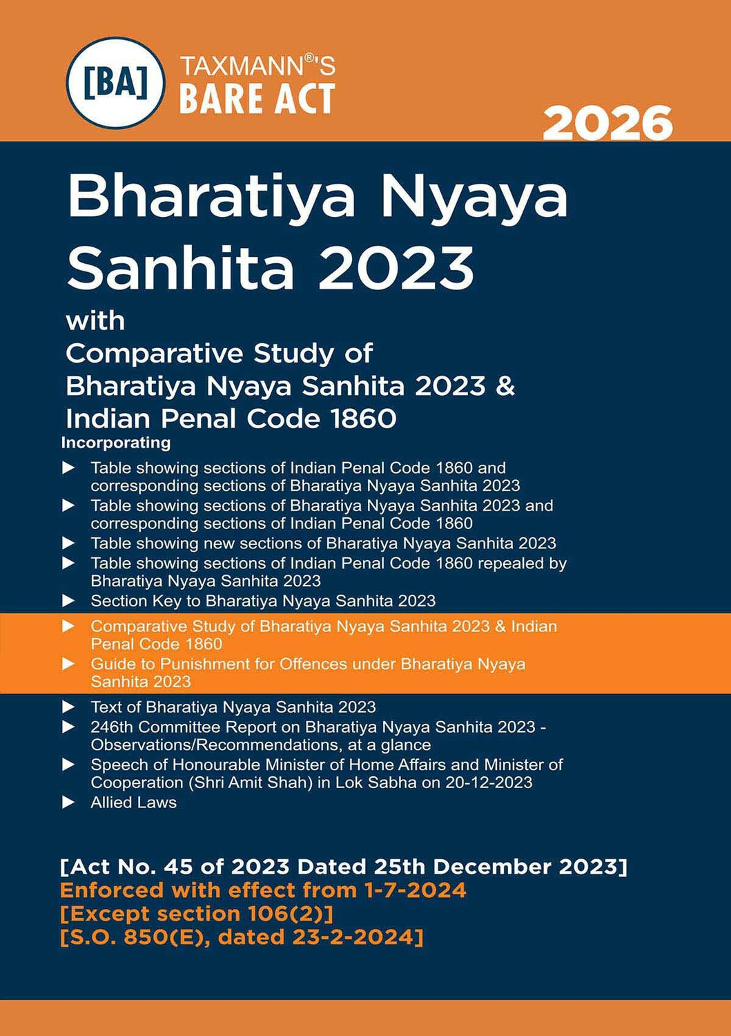 Image of Taxmann's Bharatiya Criminal Laws - Bare Acts COMBO [BNS | BNSS | BSA] - Presenting The Complete | Updated Texts With Comparative Tools | Legislative Aids | Set Of 3 Books