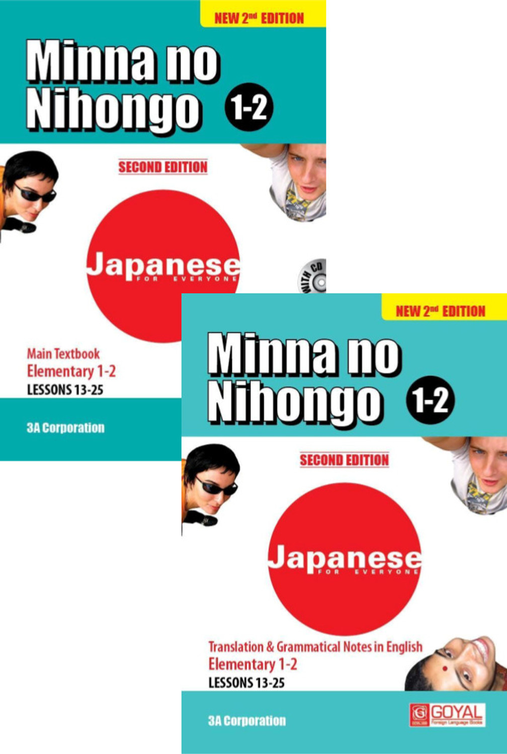 Image of Minna No Nihongo 1-2 Main Textbook Elementary +Translation & Grammatical Notes In English Elementary+ (Audios Downloadable) (Set Of 2 Book)
