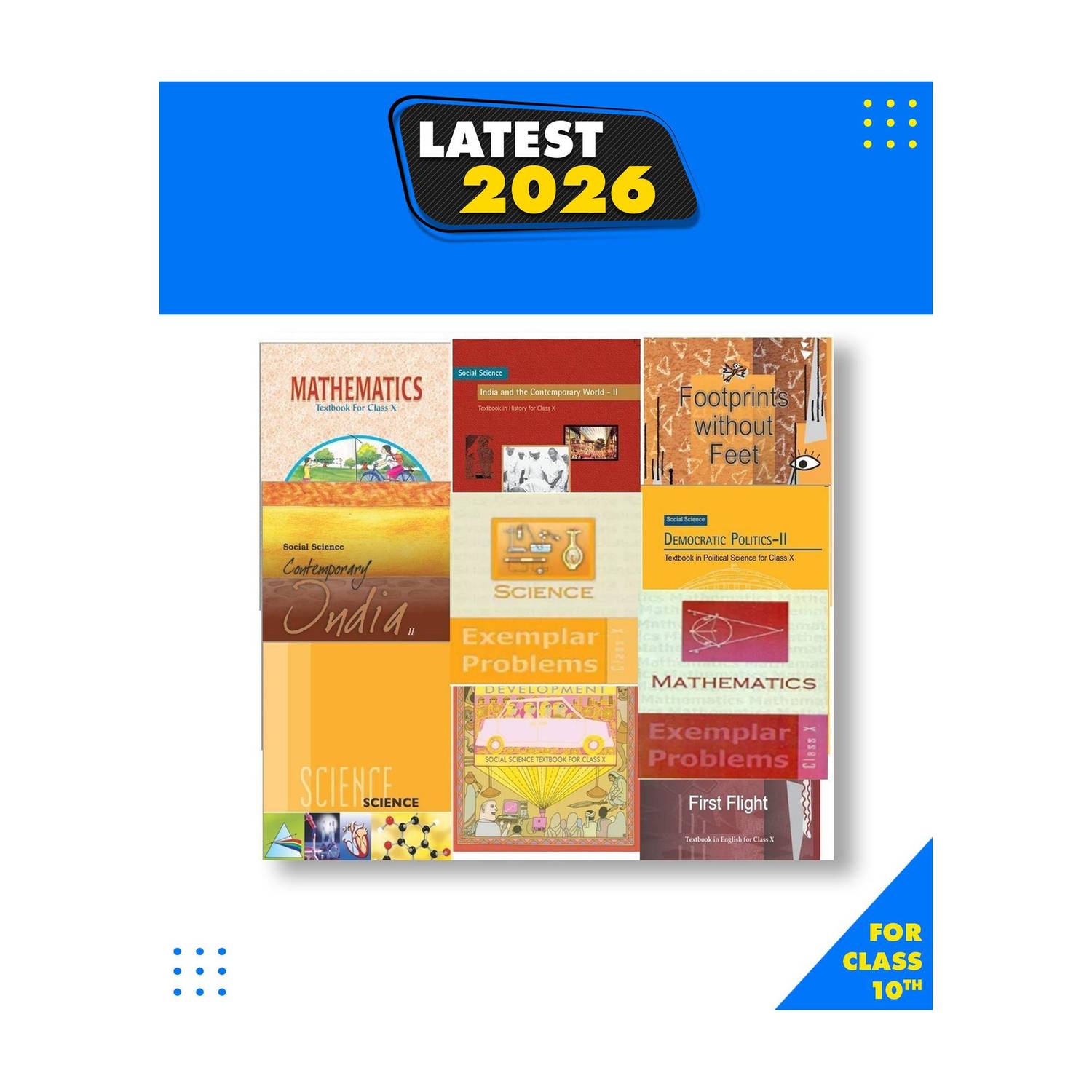 NCERT Complete Books Set + Exemplars For Class -10 English Medium Hardcover, NCERT|New Latest Edition For 2025-2026