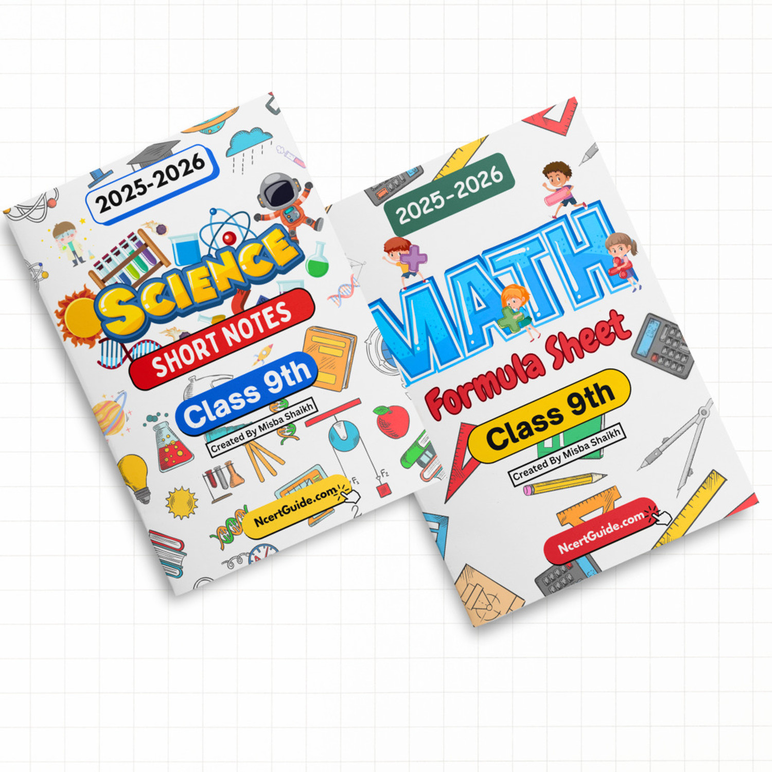 Image of Class 9 Maths Formula Sheet + Science Short Notes Combo | Handwritten & Colorful | CBSE Board | Quick Revision Set