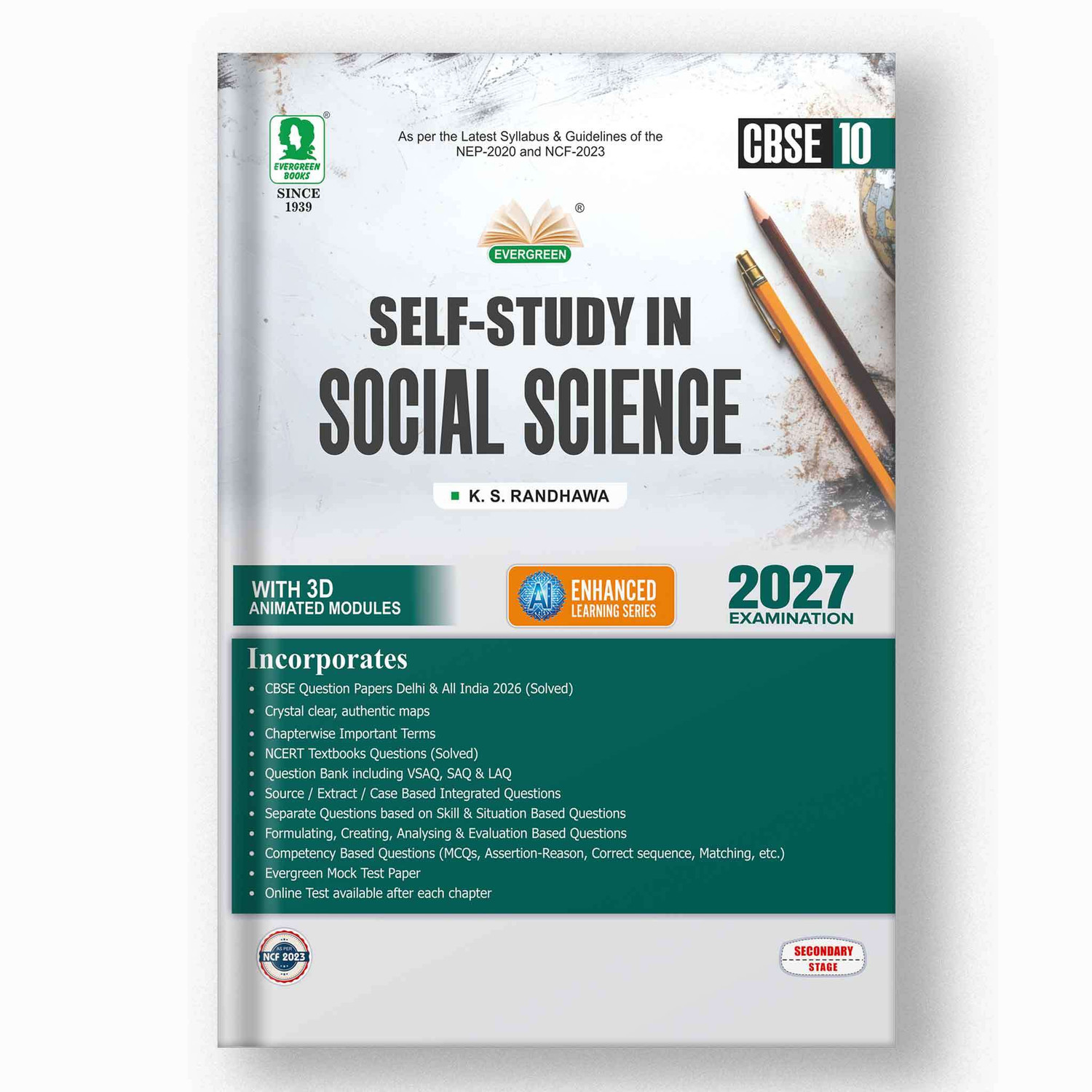 Image of Evergreen Self Study In Social Science: For 2027 Examinations (Class 10)