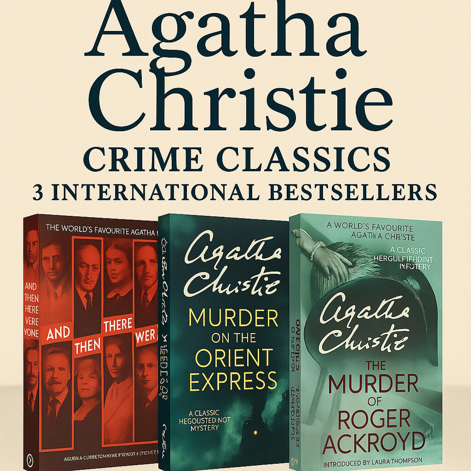 Image of Agatha Christie 3 Book Set - Murder Mystery Classics: And Then There Were None, Murder On The Orient Express & The Murder Of Roger Ackroyd