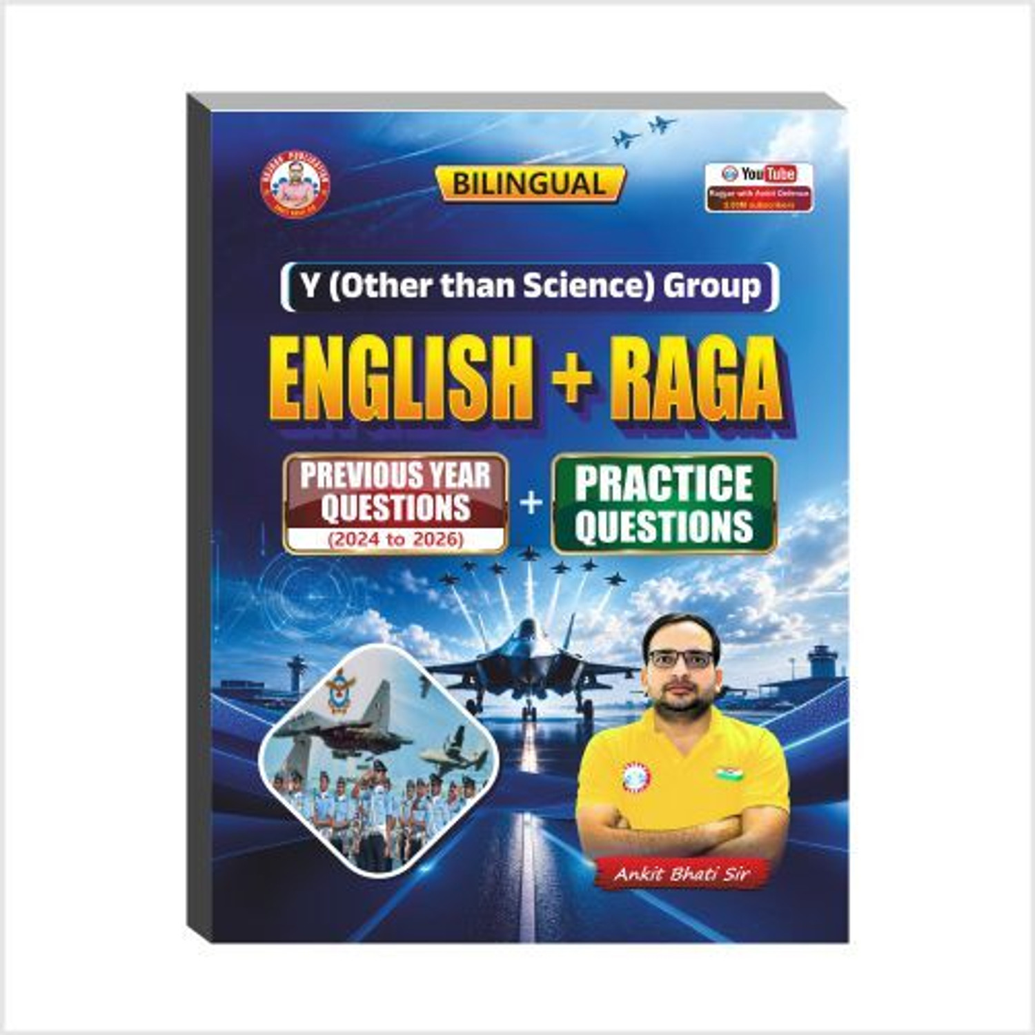 Image of Air Force Y Group( English + RAGA Previous Year Questions (2024-2025) + Practice Questions) Bilingual Book By Ankit Bhati Sir