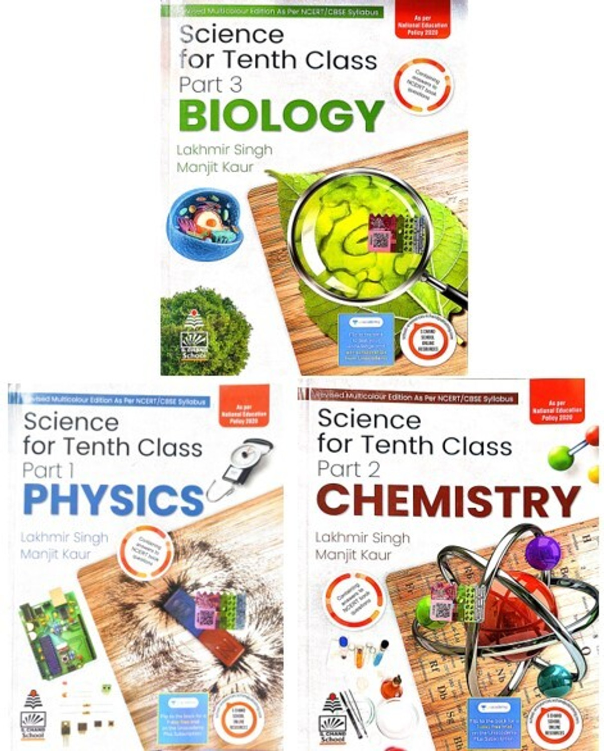 Image of S. CHAND Class 10 Biology , Physics , Chemistry| LATEST EDITION 2023| Paperback, Lakhmir Singh, Manjit Kaur|New Edition For 2025-2026