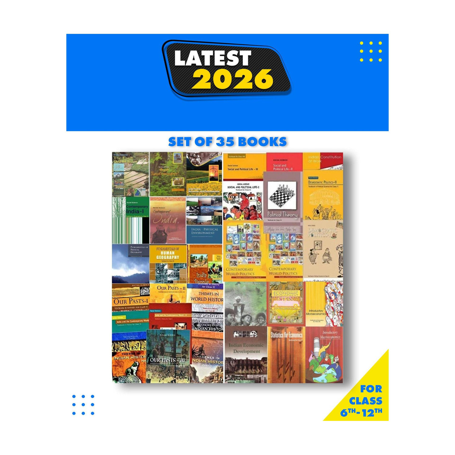 NCERT Books (English Medium) From Class 6-12th For UPSC Exam (Prelims, Mains), IAS, Civil Services, IFS, IES And Other Exams [Paperback] For 2020 Exam(Set Of 35 Books)