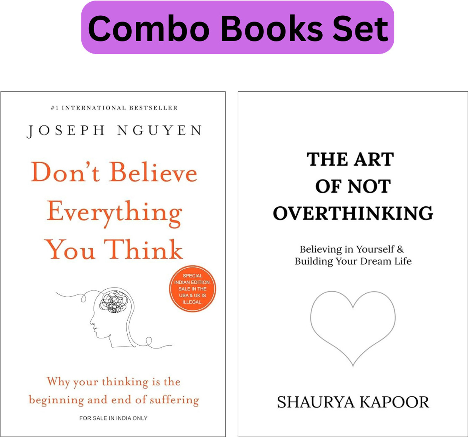 Image of Don't Believe Everything You Think & Art Of Not Overthinking Self-Help Book (Combo Books Set)