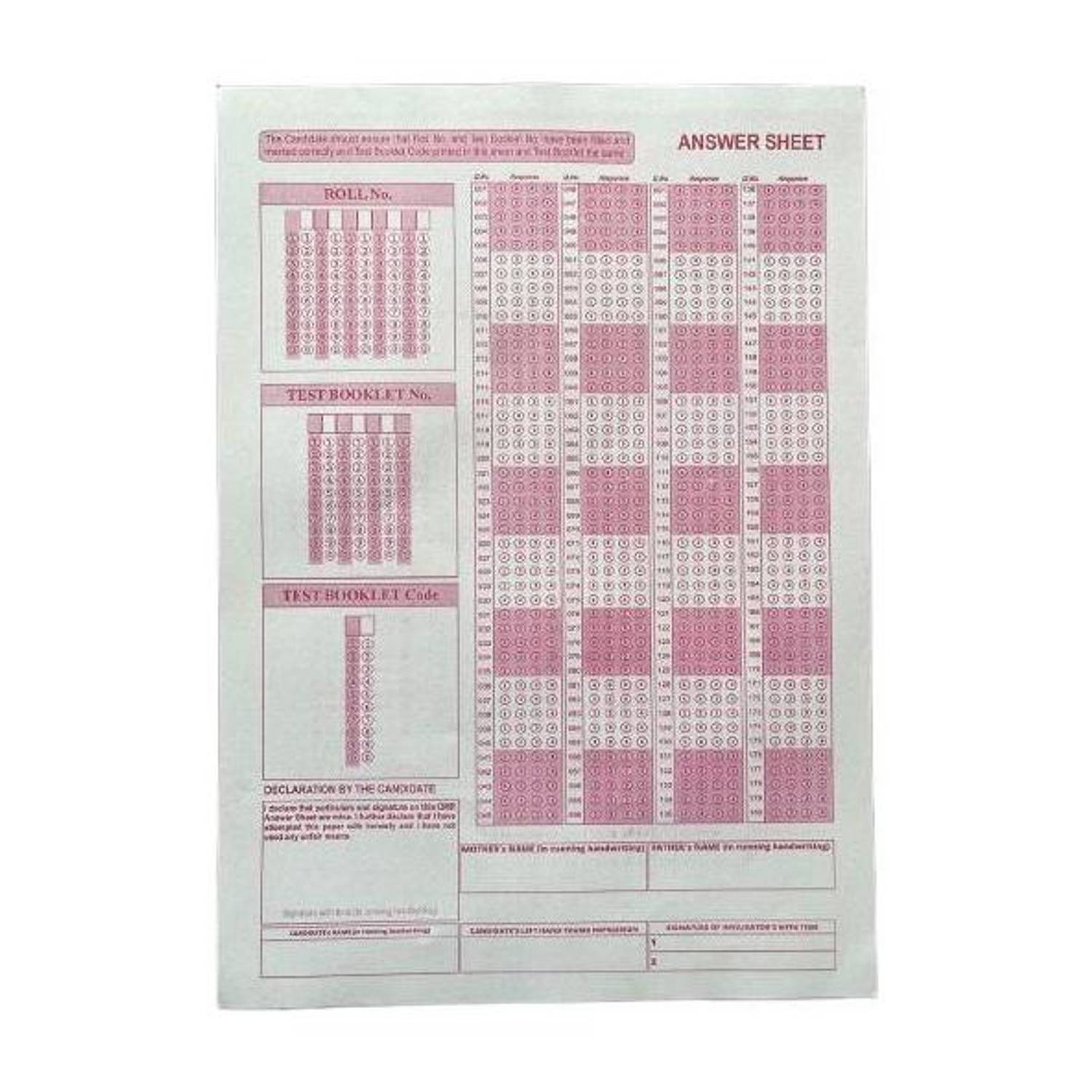 Acme Creations 150 OMR SHEET OMR Practice Sheets For Competitive Exams - 180 MCQ's A4 Size, 150 Loose Sheet/150 PAGES (For NEET JEE UPSC MPSC GATE JNV PSC RPSC TNPSC Etc