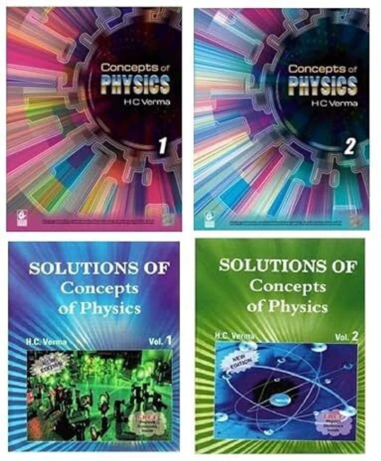 Image of Concepts Of Physics - HC Verma - Volume 1 And 2 - Combo With Solutions Set Of 4 Books - 2024-25 /Ed. -HOLOGRAM With New Updated Contents]