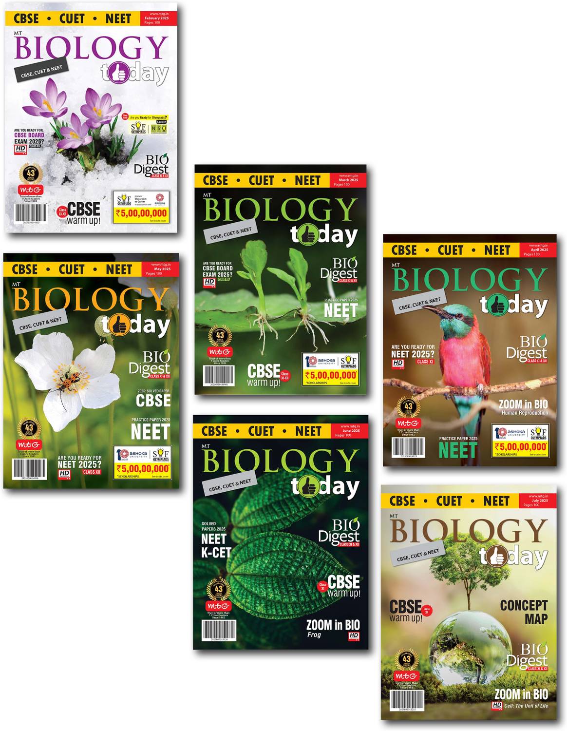 MTG Monthly Magazines (January To June 2025) - Biology Today | For