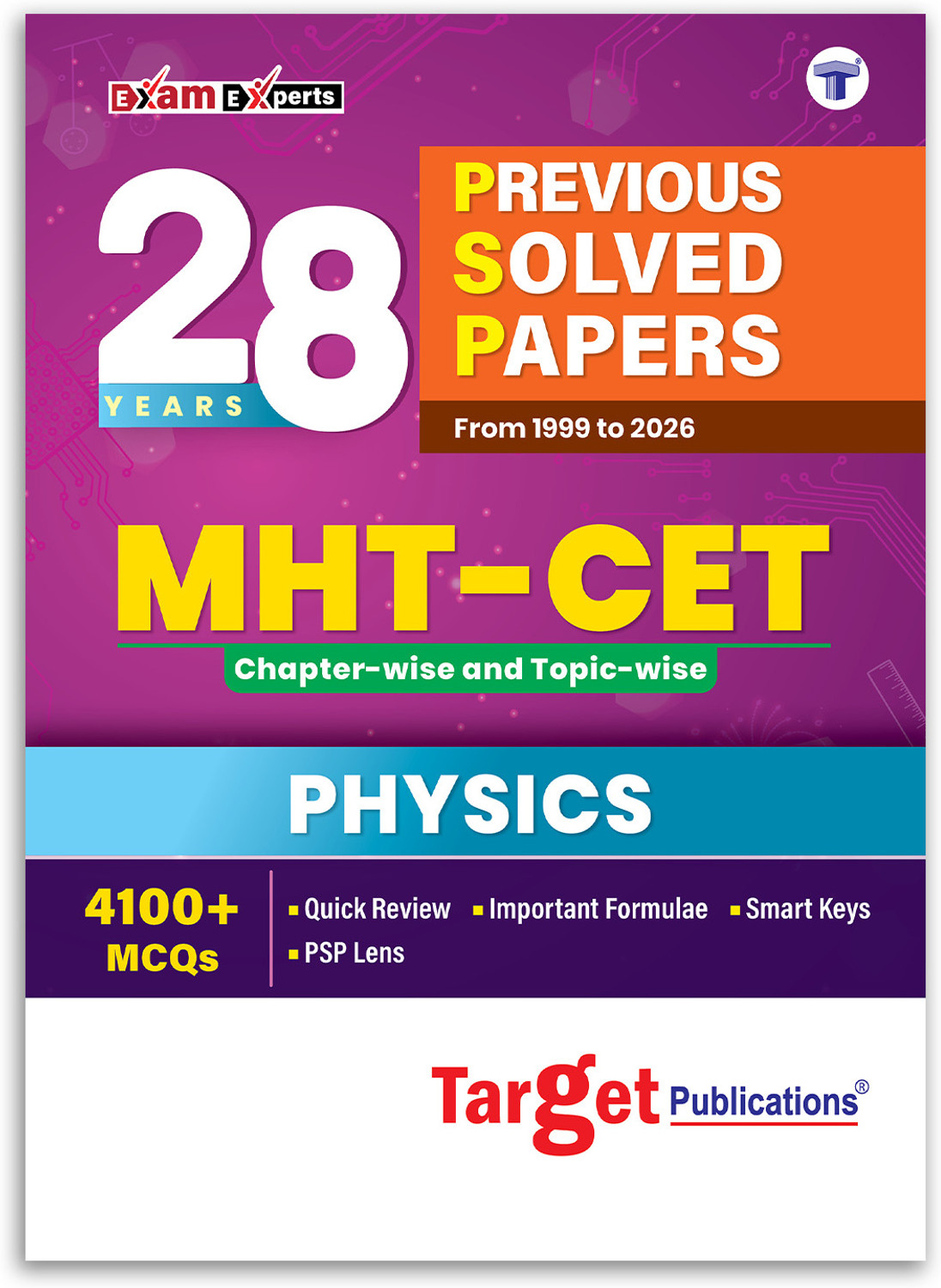 Image of MHT CET Book 2026 | 27 Years PSP Physics | MHT CET Previous Years Solved Papers | 1999 - 2025 | 4300+ MCQs | Chapterwise & Topicwise