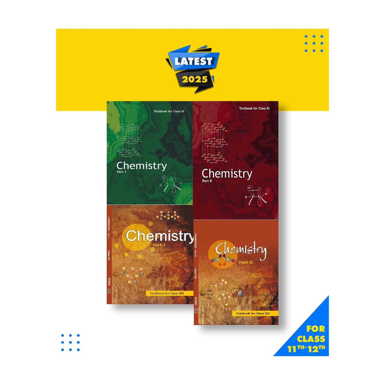 Ncert Chemistry Class 11&12 Set Of 4 Books Paperback, NCERT|New Latest Edition For 2025-2026