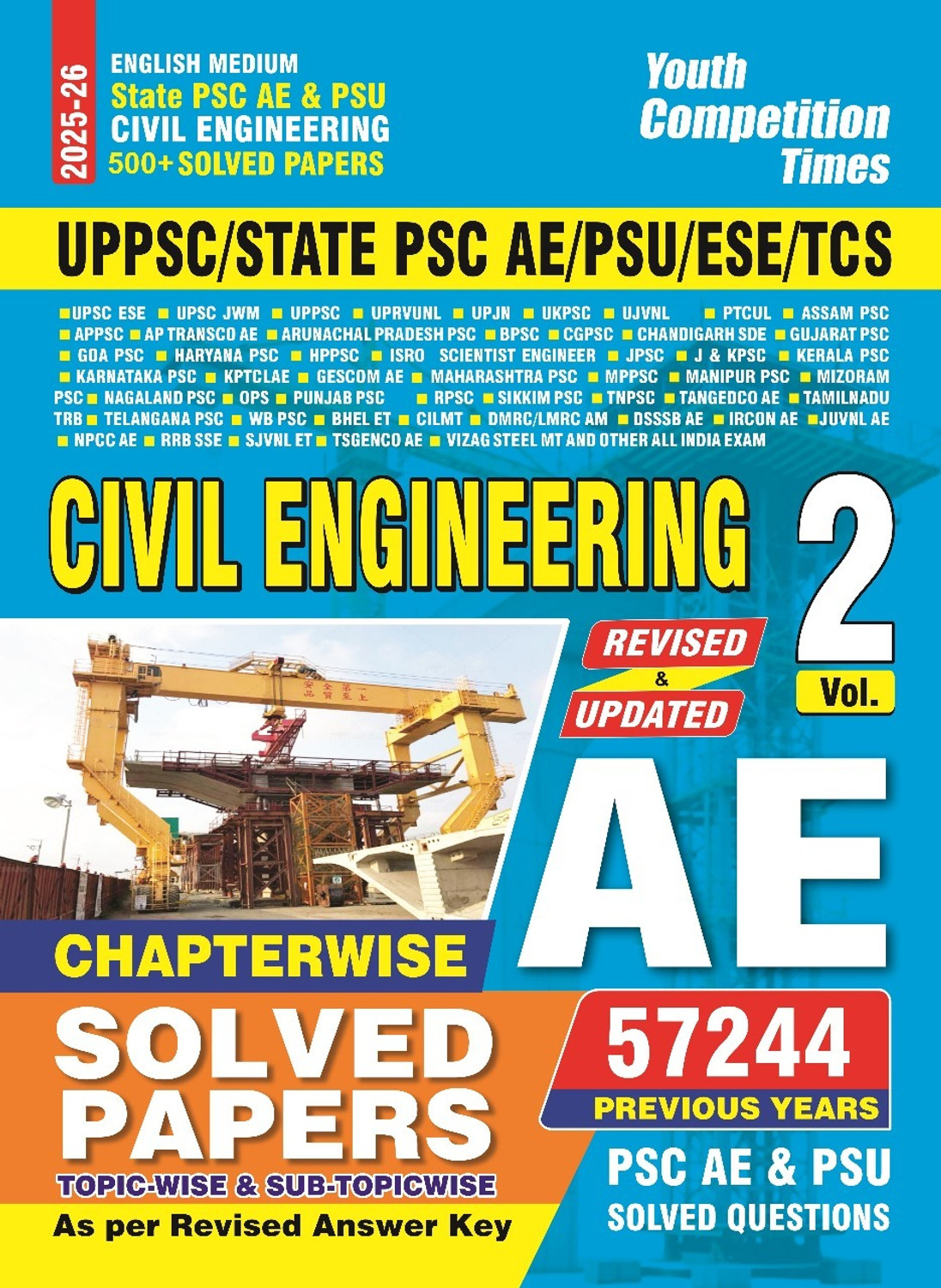 Image of COMBO Of 3 BOOKS English Medium UPPSC /STATE PSC /AE /PSU /ESE /TCS / Civil Engineering (Vol.1 + Vol.2 + Vol. 3) Chapter-Wise Solved Papers (57244 Previous Years PSC AE & PSU Solved Questions) - 2026