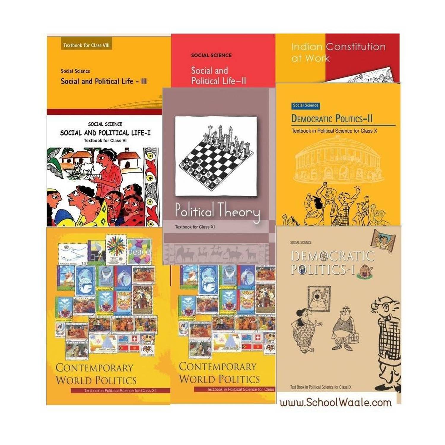 NCERT Political Science Books Set Class 6 To 12 (English Medium - Binded Books)