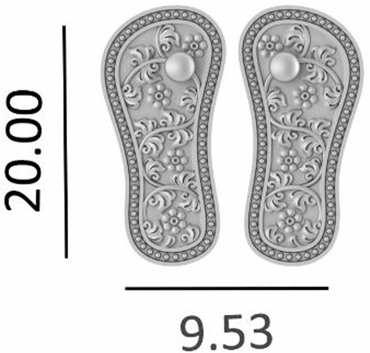 Image of Akshat Sapphire Sterling Silver 92.5% Purity God Laxmi Charan Paduka Pure Silver Maa Lakshmi Religious Footprint