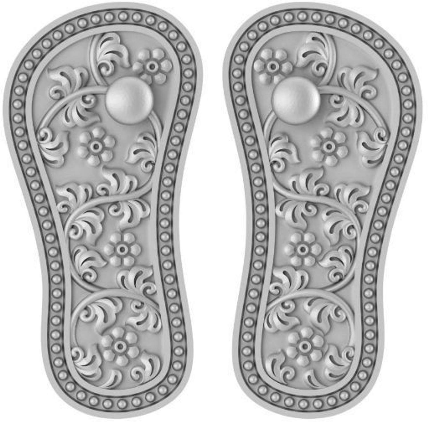 Image of Akshat Sapphire Sterling Silver 92.5% Purity God Laxmi Charan Paduka Pure Silver Maa Lakshmi Religious Footprint