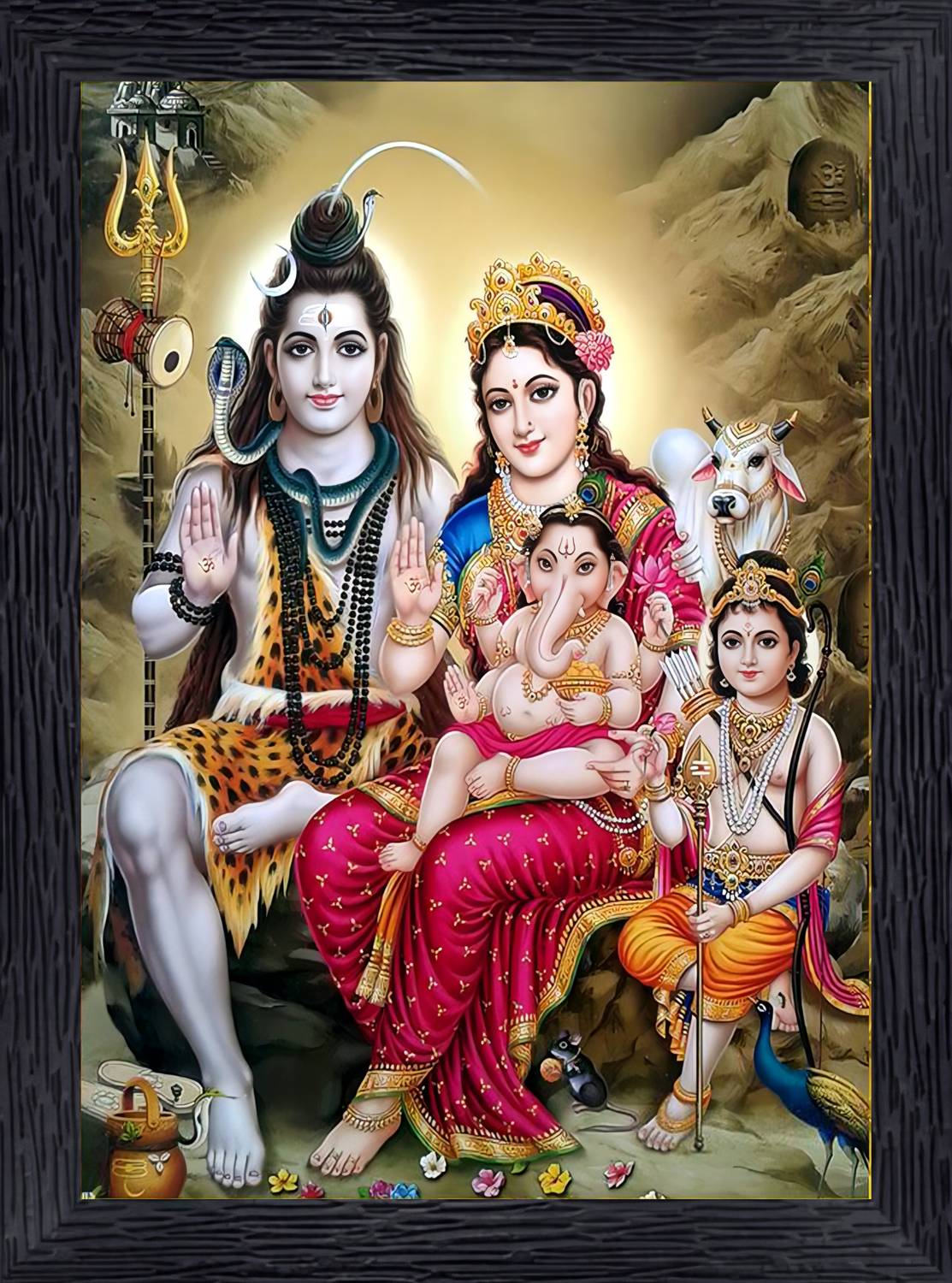 Bmsales Bisrat Creations Bhagwan Shiv Religious Photo Frame Size- 10 Inch / 13.5 Inch Religious Frame