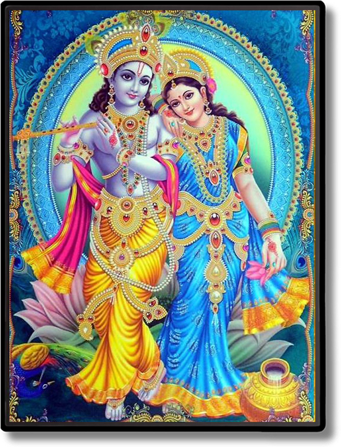 Image of HitechMart Radha Krishna Laminated Photo Religious Frame