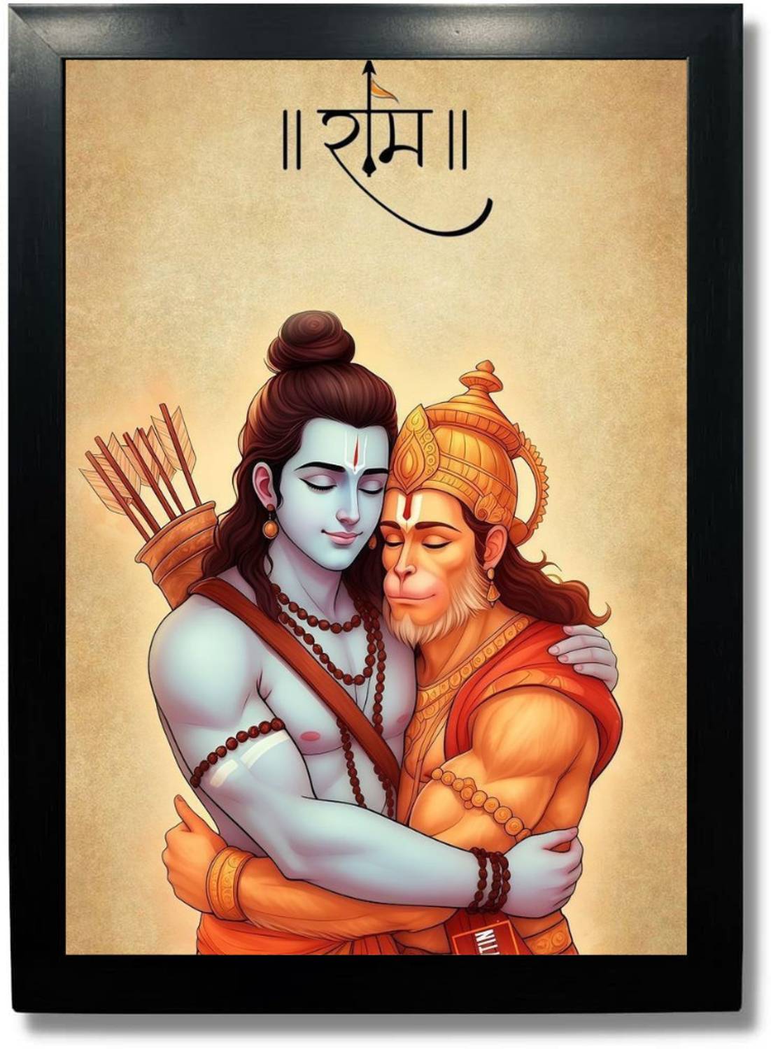 Aashit Lord Rama and Lord Hanuman Religious Frame
