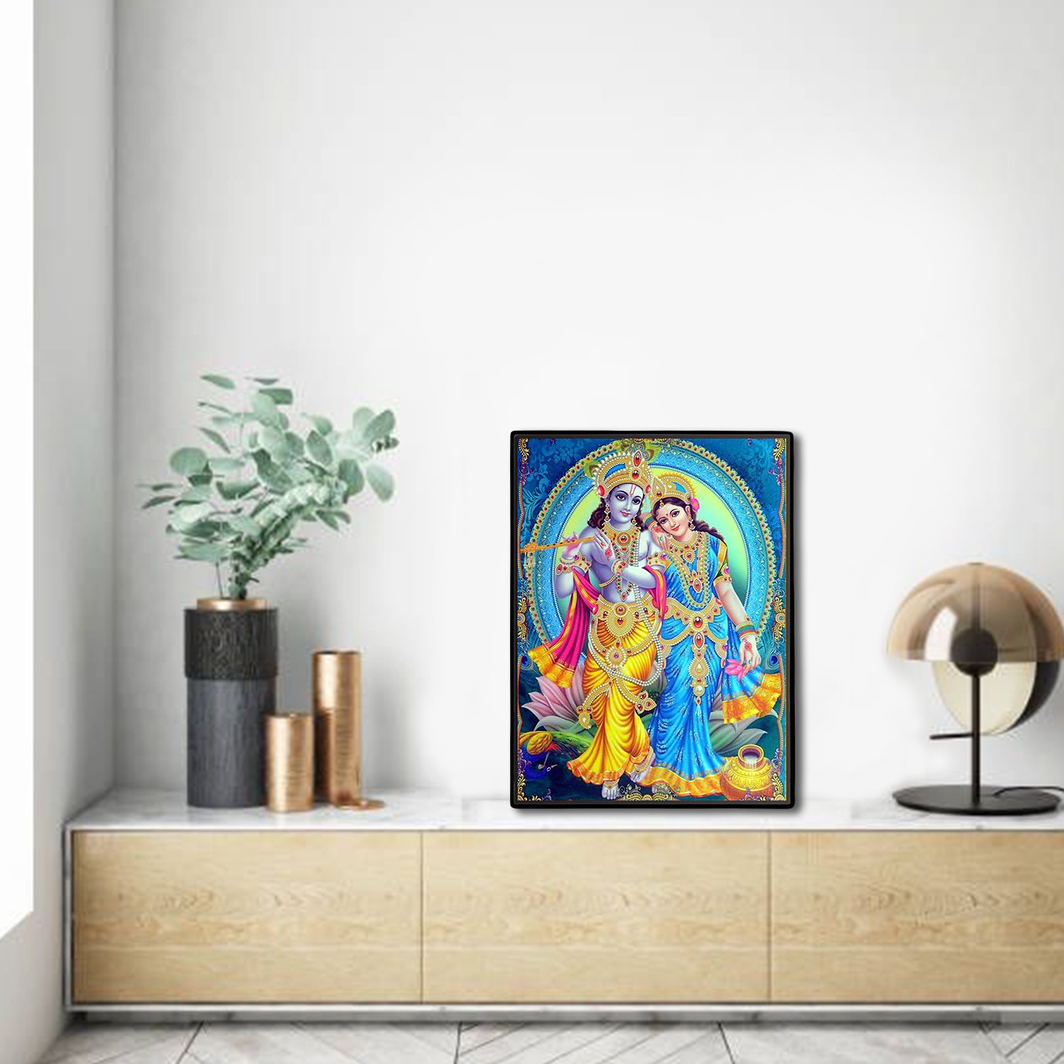 Image of HitechMart Radha Krishna Laminated Photo Religious Frame