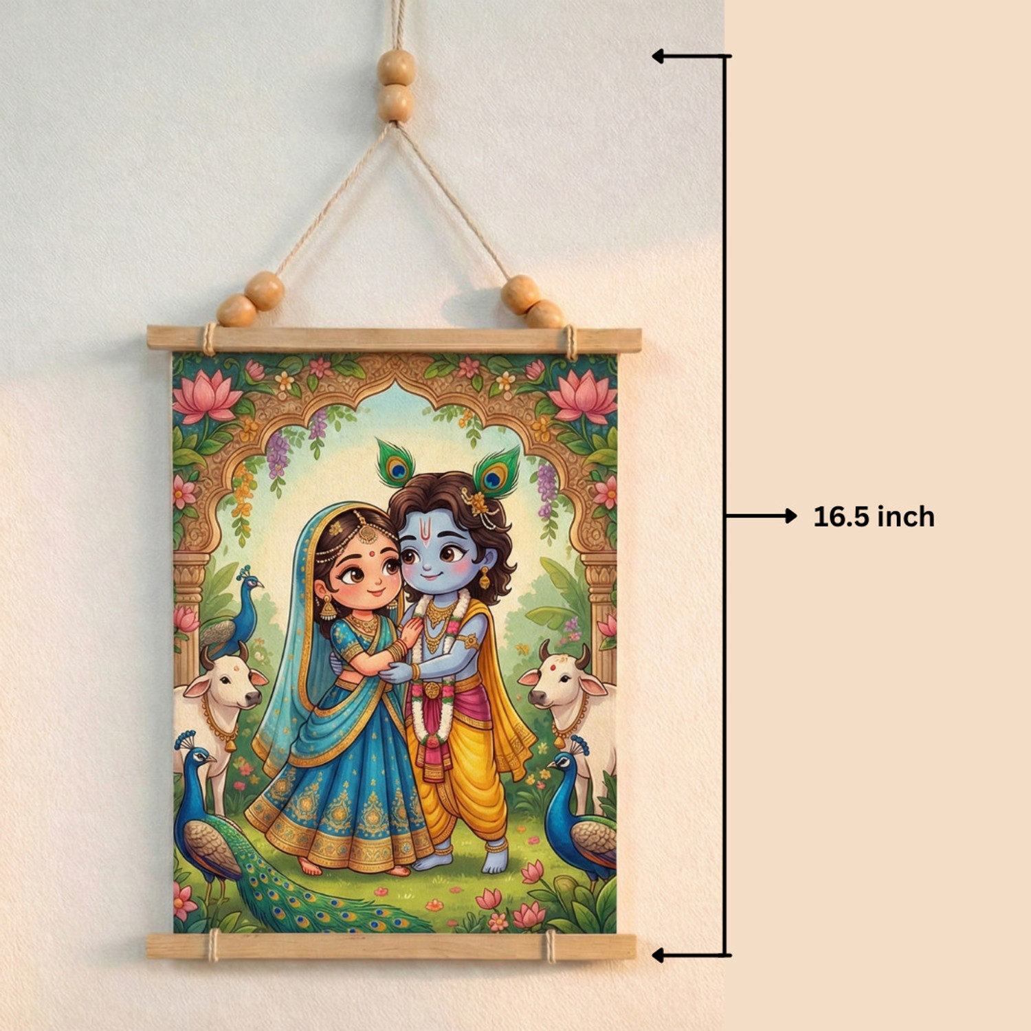 Image of MK TRADE Radha Krishna wall hanging Digital Reprint 16.5 inch x 8.26772 inch Painting