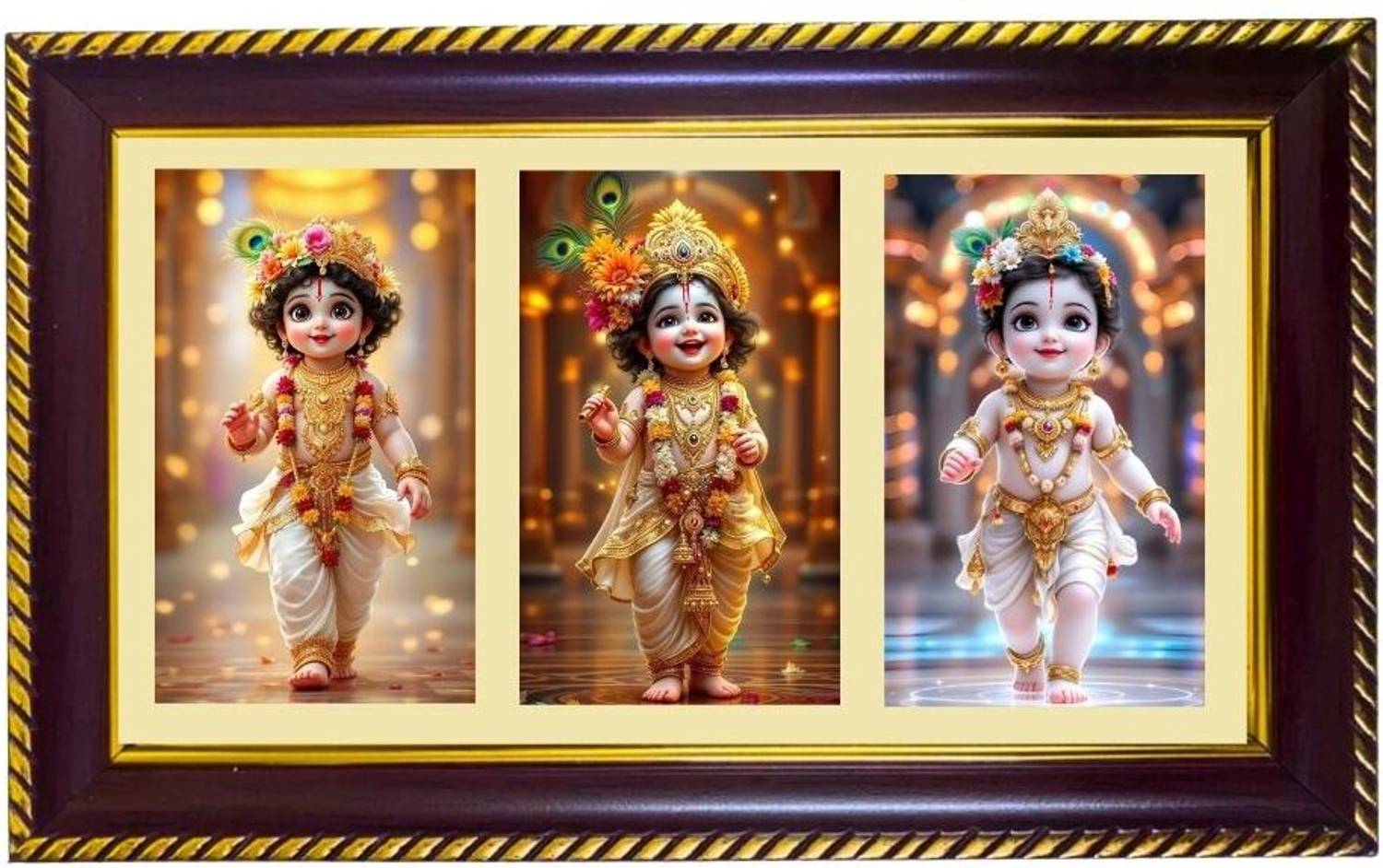 MMETech Bal Krishna Photo Frame 8x4 Inch Religious Frame