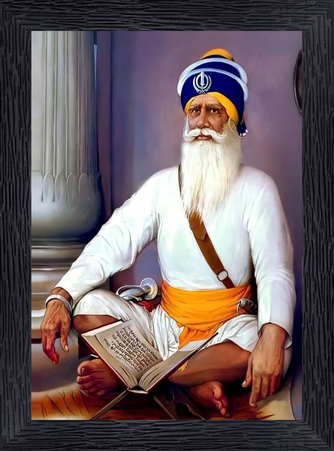 Bmsales Bisrat Creations Baba Deep Singh Ji Photo Frame Size : 10 Inch / 13.5 Inch Religious Frame