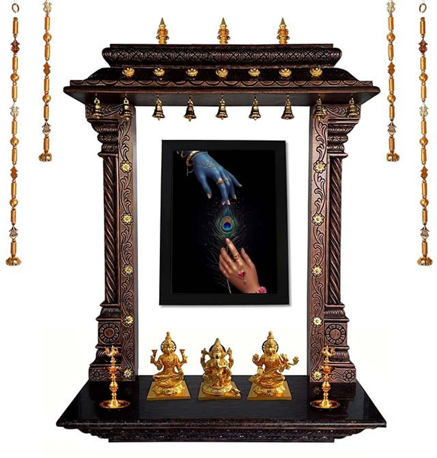 Image of lookat Radha Krishna hand design photo frame Religious Frame
