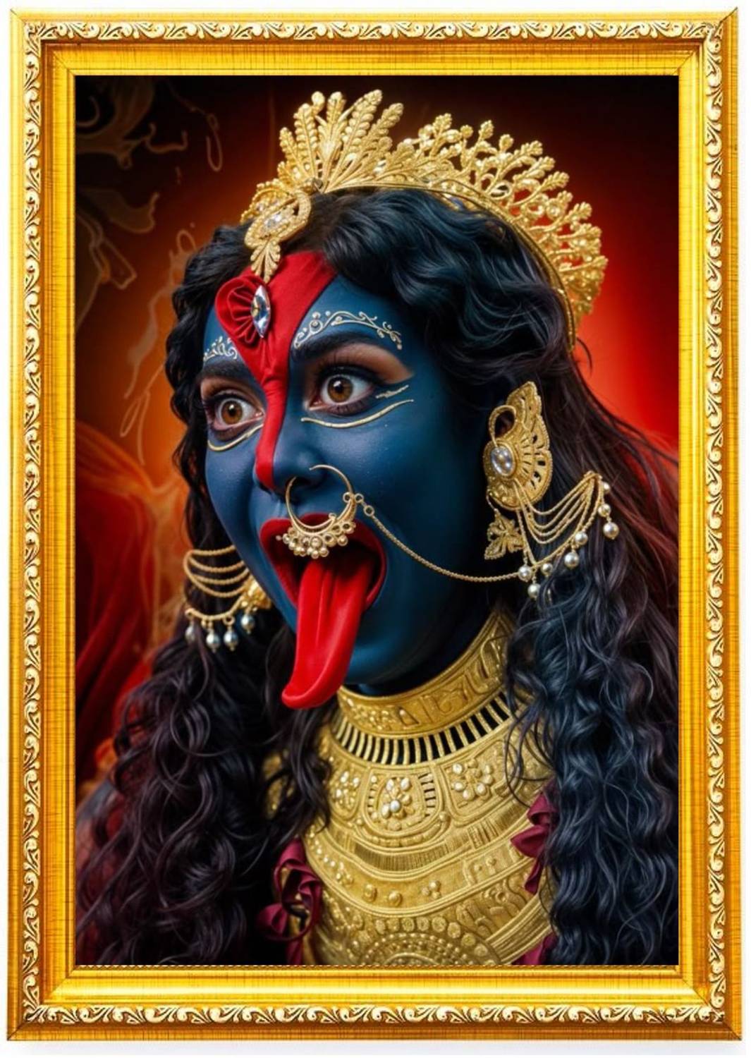 AkritiFrame Maa kali photo frame laminated (A4) size Religious Frame