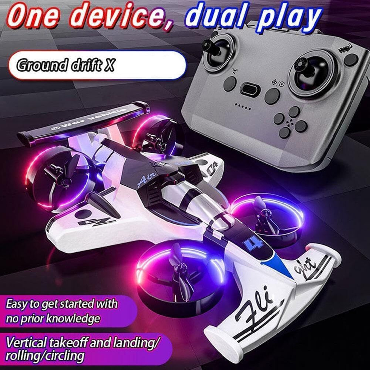 Image of DIRIZO RC Fighter Jet Remote Control Airplane for Kids Adults RC Plane Drone 360 Flip