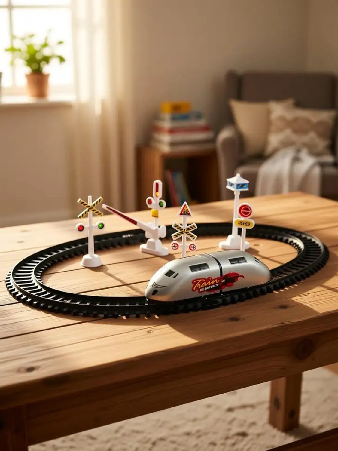 Image of Just Akura High Speed Electric Toy Train Set for Kids (Multicolor) &-E082