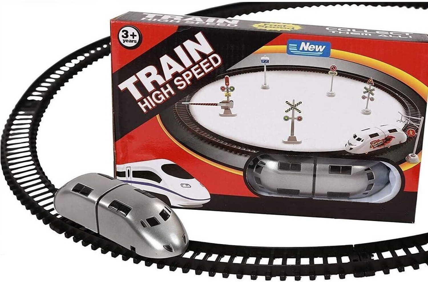 Image of touby toys High Speed Bullet Train with Tracks | Model Electric Toy Train Set for Kids