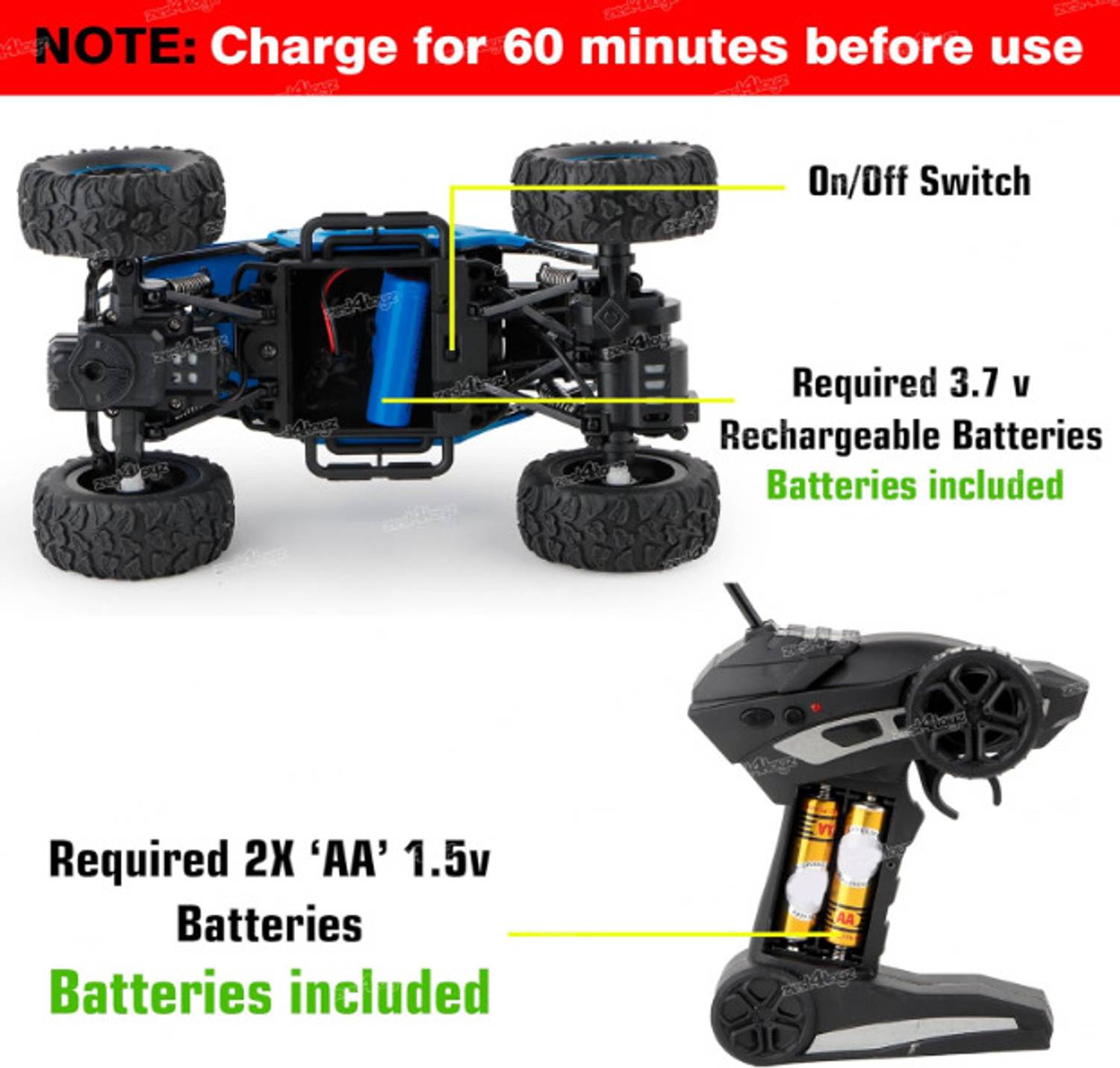 RNAV RC 2WD Rock Crawler Car Toy with Smoke Effect - Image 4