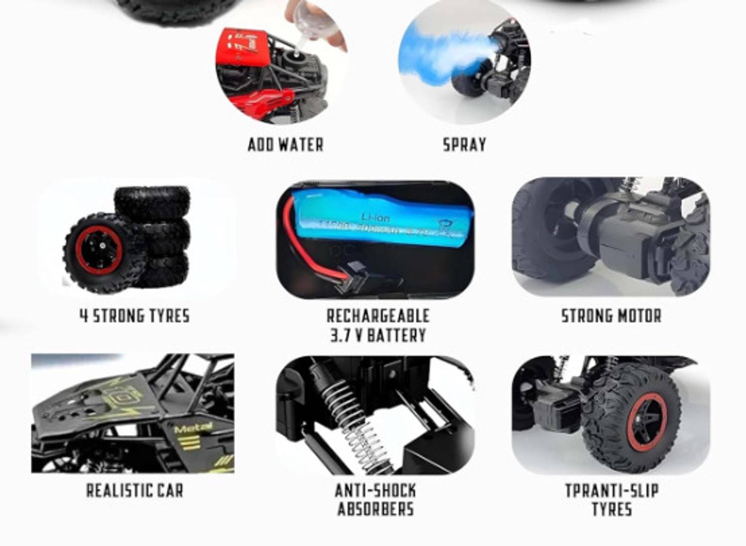 RNAV Remote Control RC Rock Crawler Car Toy 2WD - Image 4