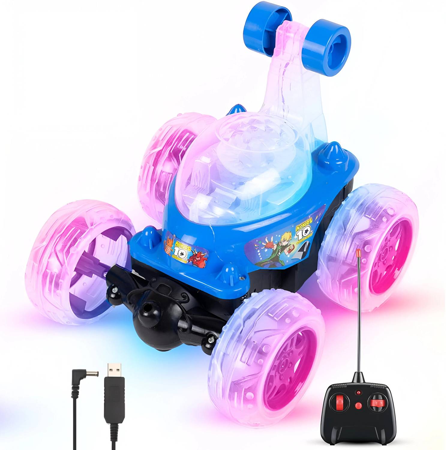 ABYZ STUNT CAR REMOTE CONTROL BLUE