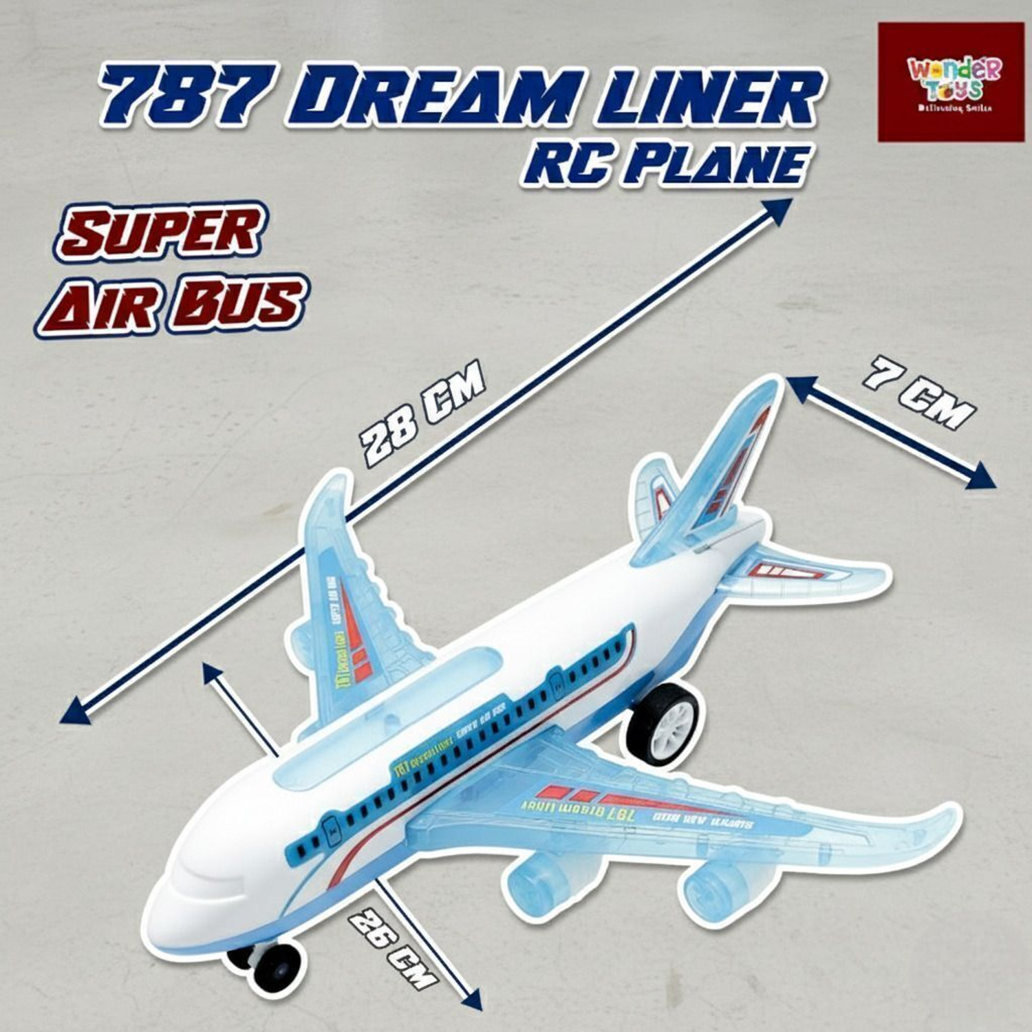 Image of Wonder Aeroplane Toy A-787 Airbus Full-Body Lights & Realistic Sounds for Kids