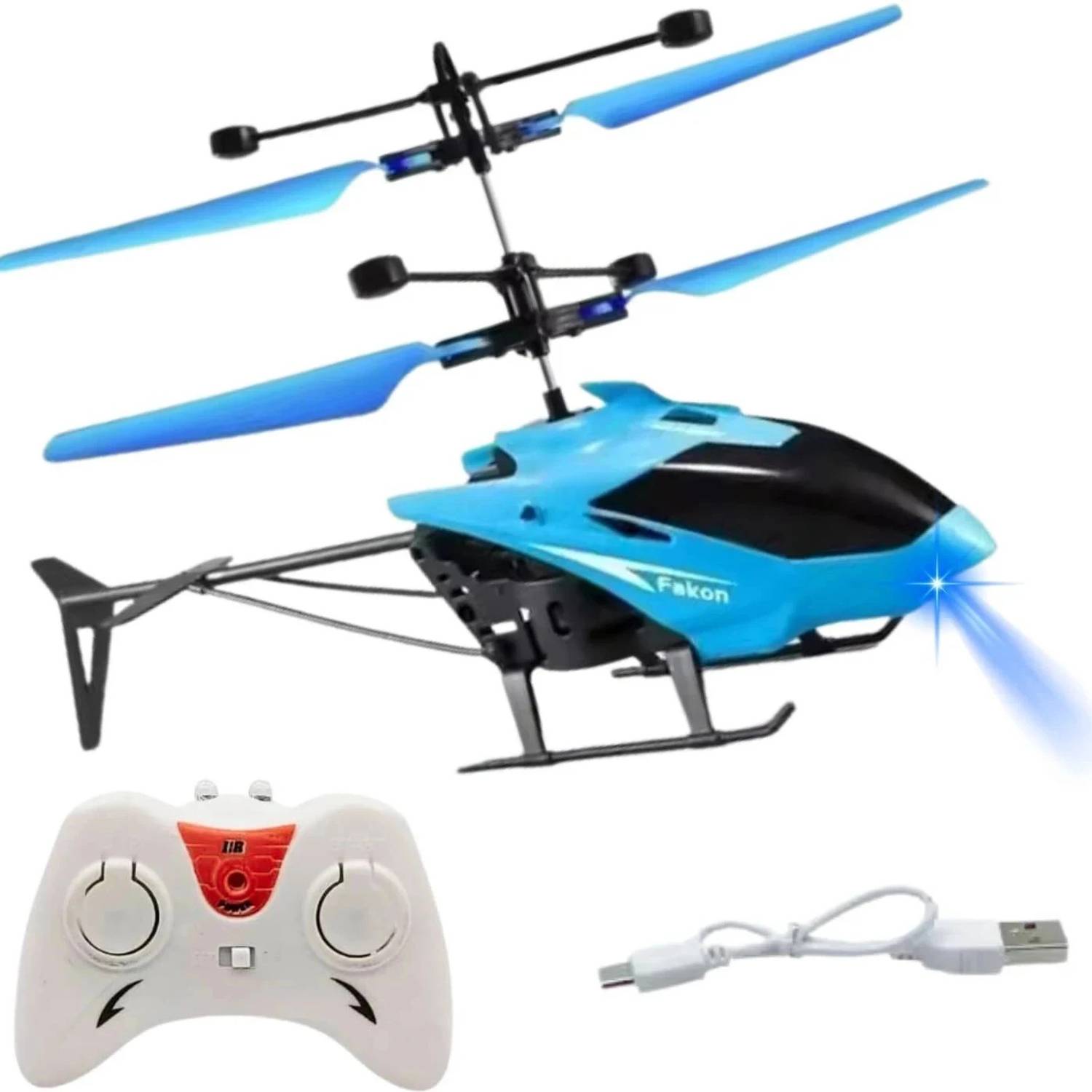 Augustcollection Remote control Helicopter toy with dual mode lighting & charging cable for kids