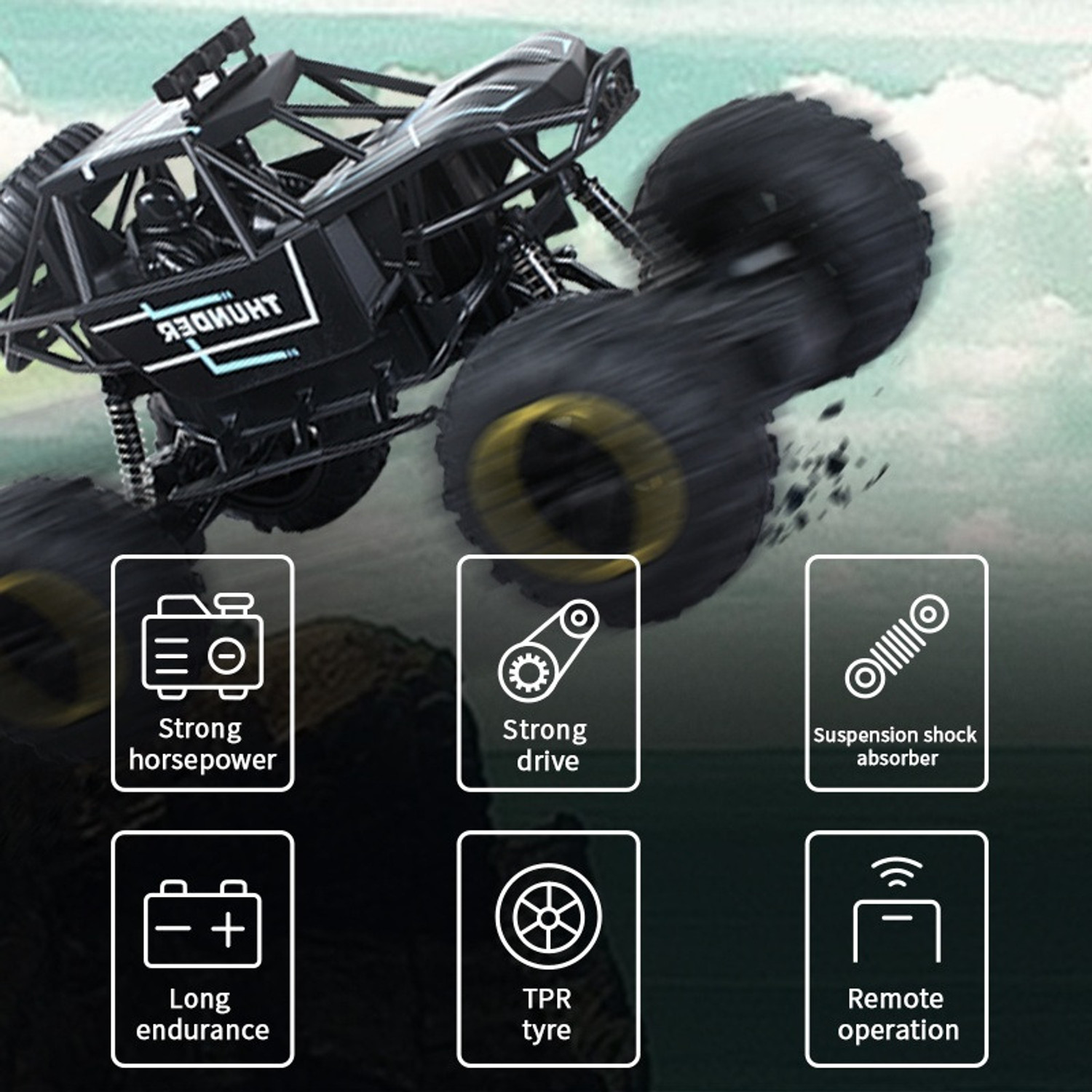 Image of Khilaunewala Rechargeable Off-Road Rock Crawler Monster Truck with Mist Smoke