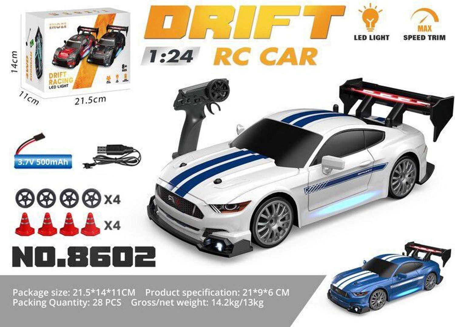 Image of Adhira Toys Rc Drifting Car, Rc Car 4x4, Drift Car Remote Control 20Kmph, 2.4Ghz
