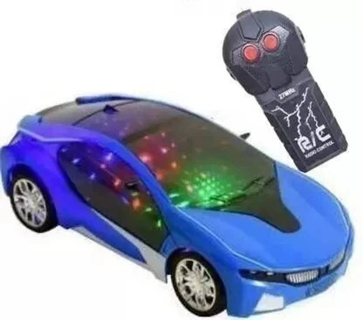 3 Jokers 3D Light Fast Speed Modern 2 Function Remote Control Racing Car Toy for Kids