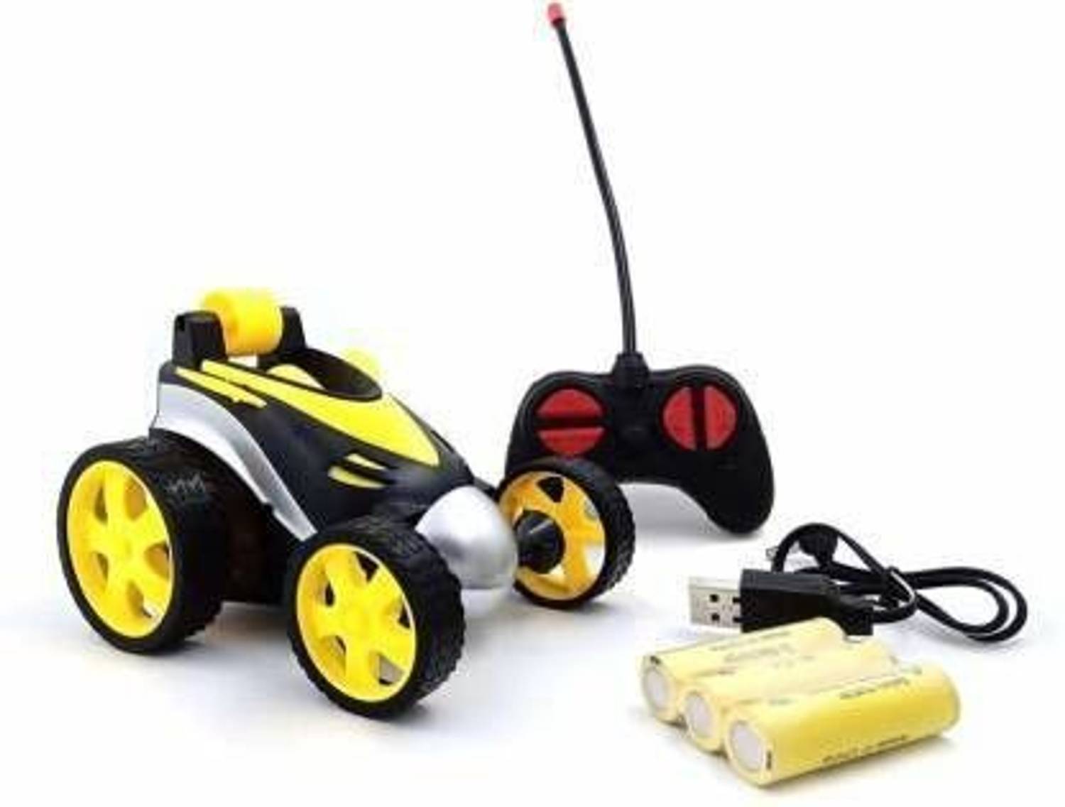 Teenven Remote Control Mini Stunt Car Radio Electric Drift Rotating Wheel Vehicle Truck Toy | Best Birthday Gift & Kids Toy (Yellow)