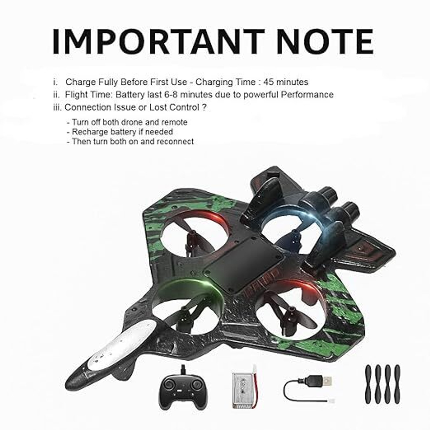 Image of se hub LED RC Fighter Plane 2.4GHz Easy Fly Jet with 360 Stunt Roll