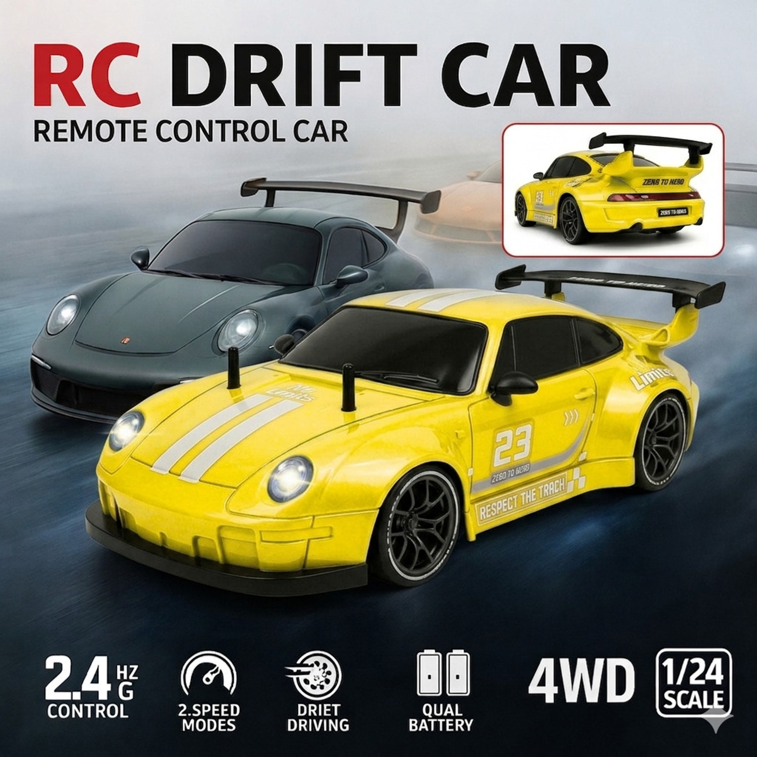 Image of Flytek High Speed Remote control car 4X4 for Kids rc Drift Car for kids with Tyres