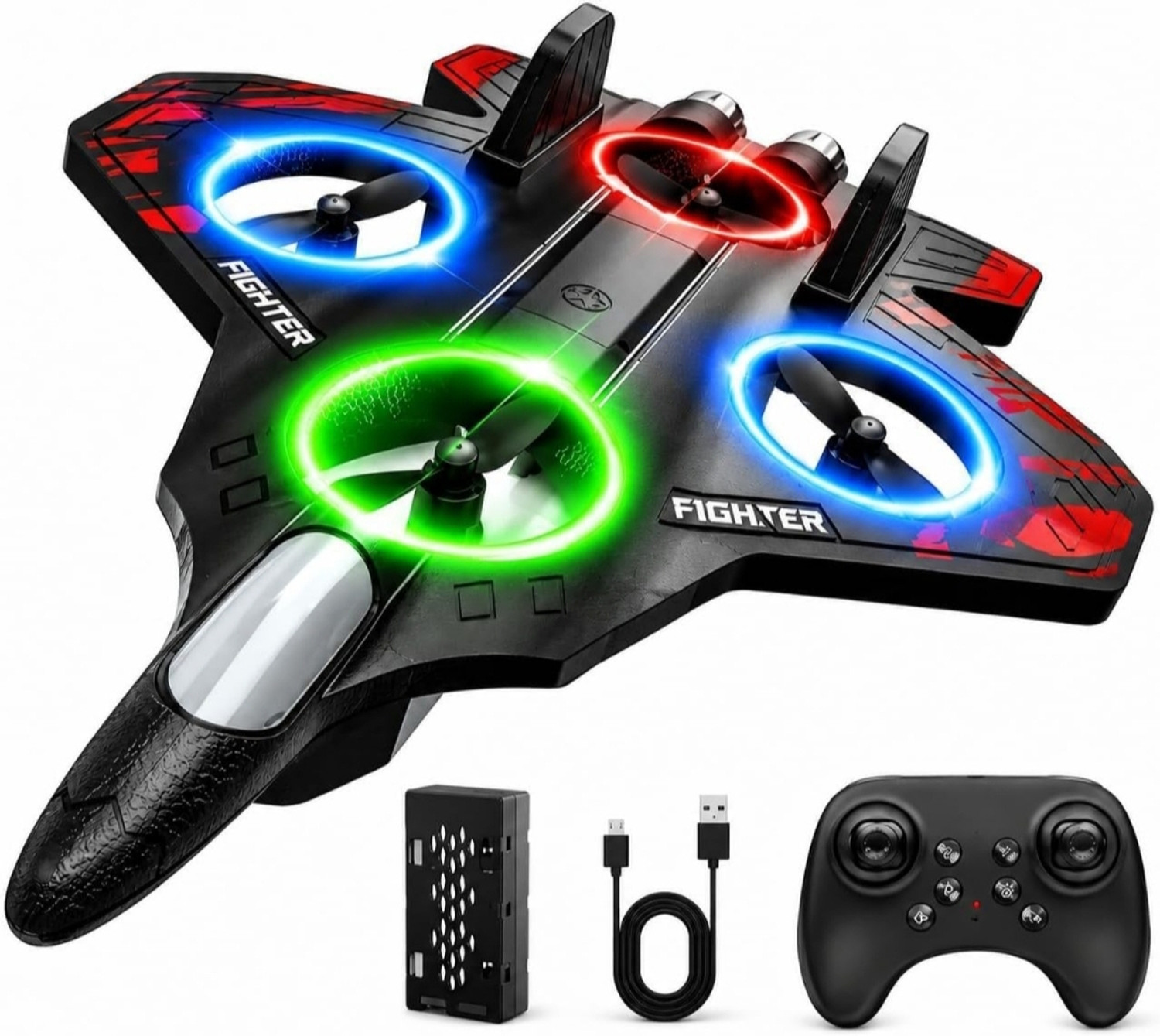 Image of NTS NTS Remote Control Fighter Jet RC Aircraft, 360 Revolving