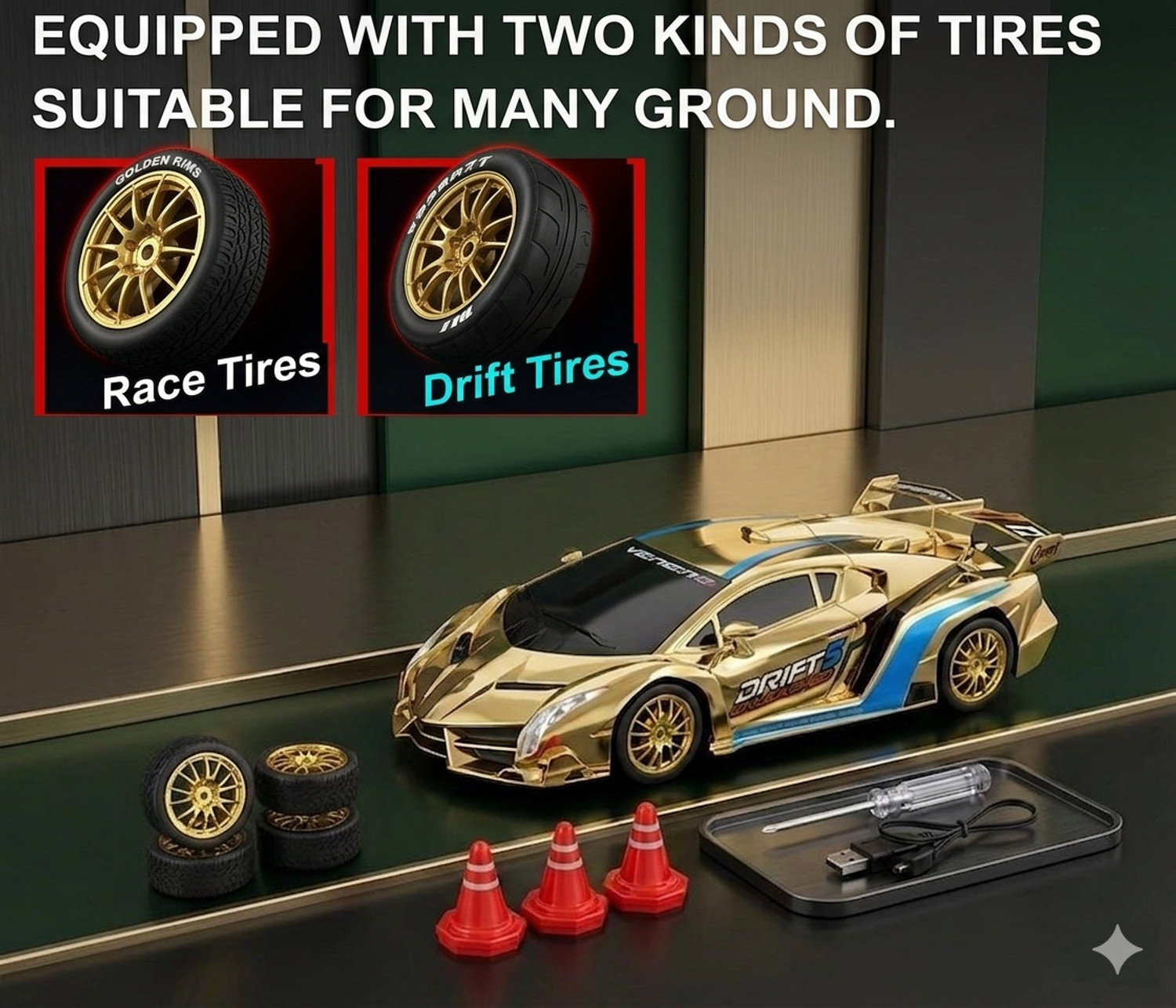 Image of Flytek High Speed Remote control car 4X4 for Kids rc Drift Car for kids with Tyres
