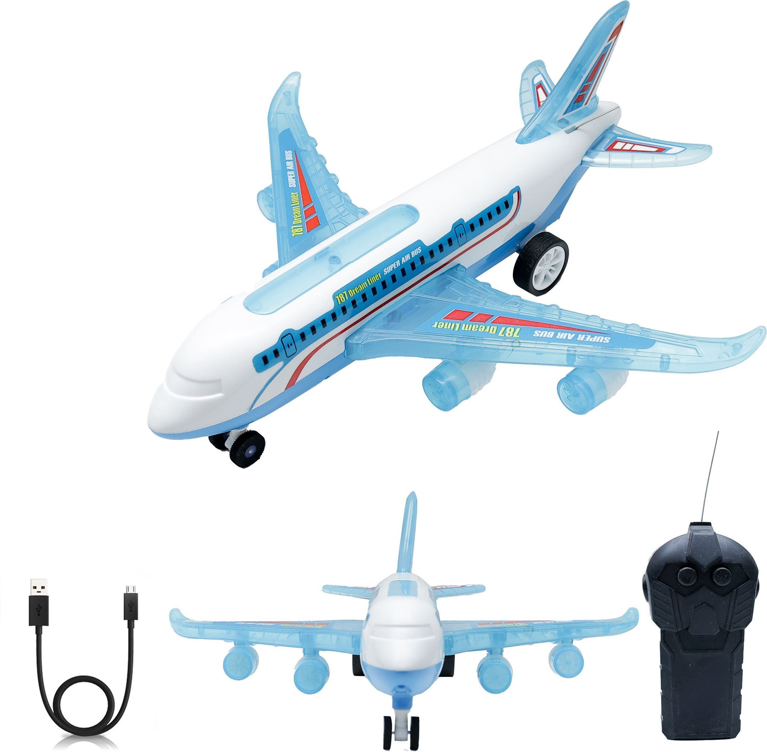 Image of Wonder Aeroplane Toy A-787 Airbus Full-Body Lights & Realistic Sounds for Kids