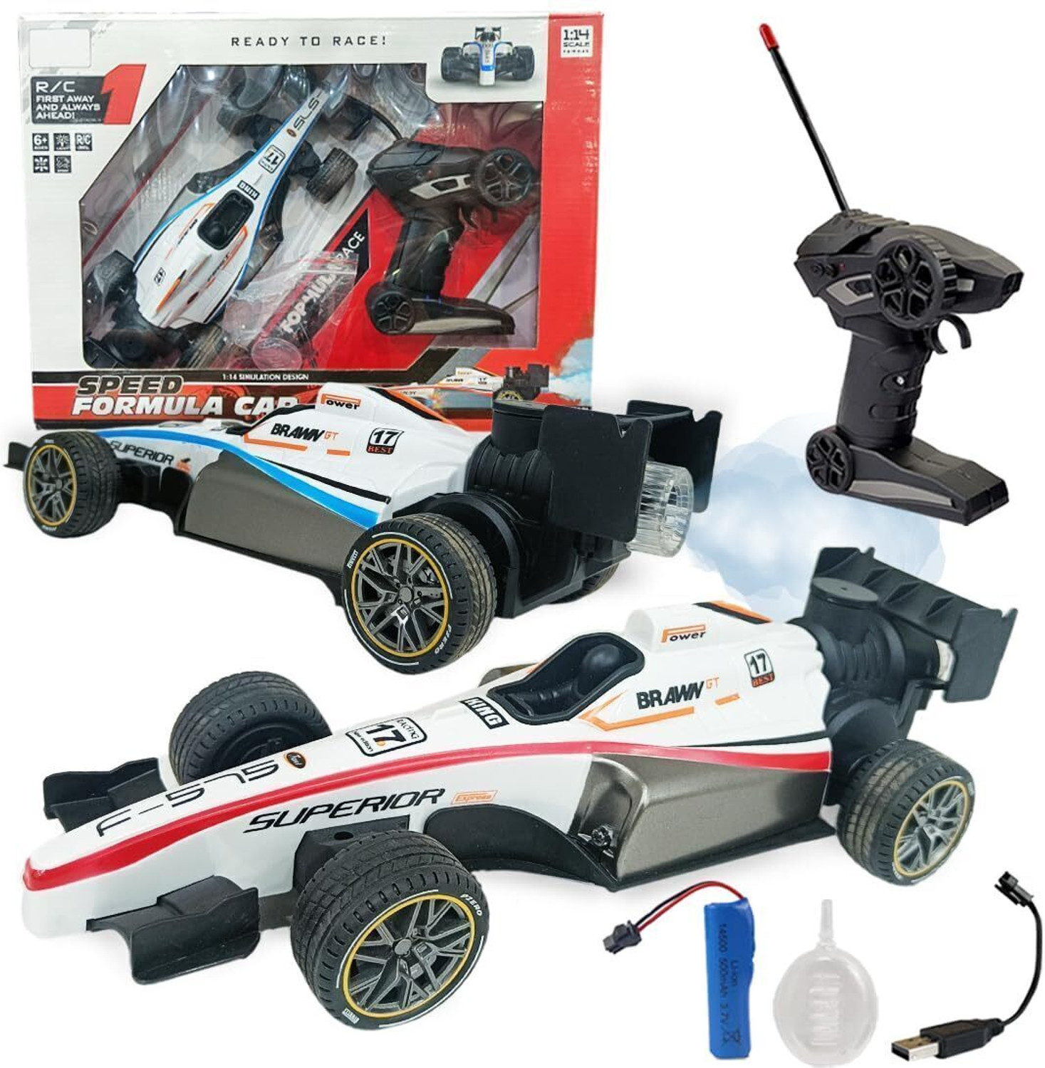 Image of ADM F1 Formula Spray High Speed Racing Remote Control Car Toy.