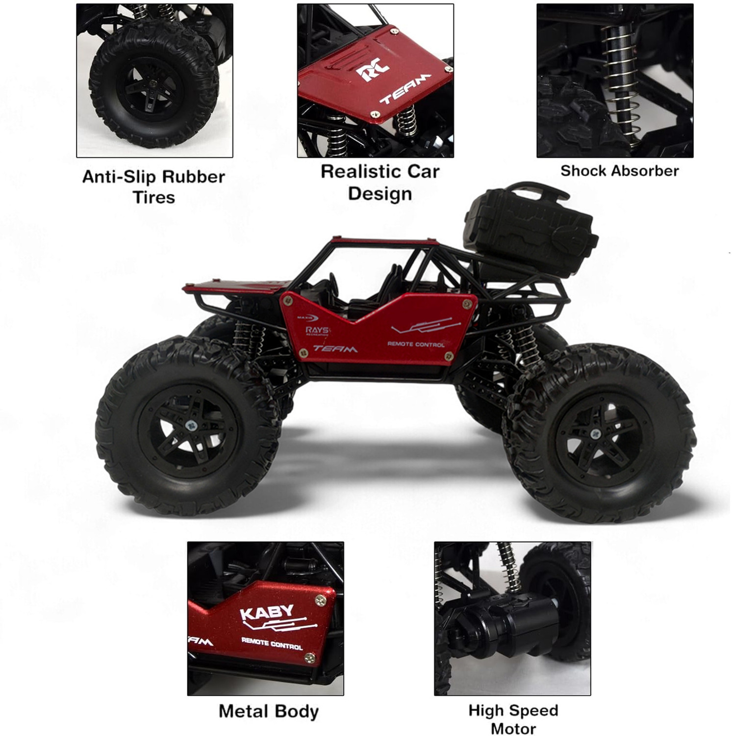 Image of FANSEEKART Blue Rock Crawler Car With Mist Smoke And Fully Remote Control Car