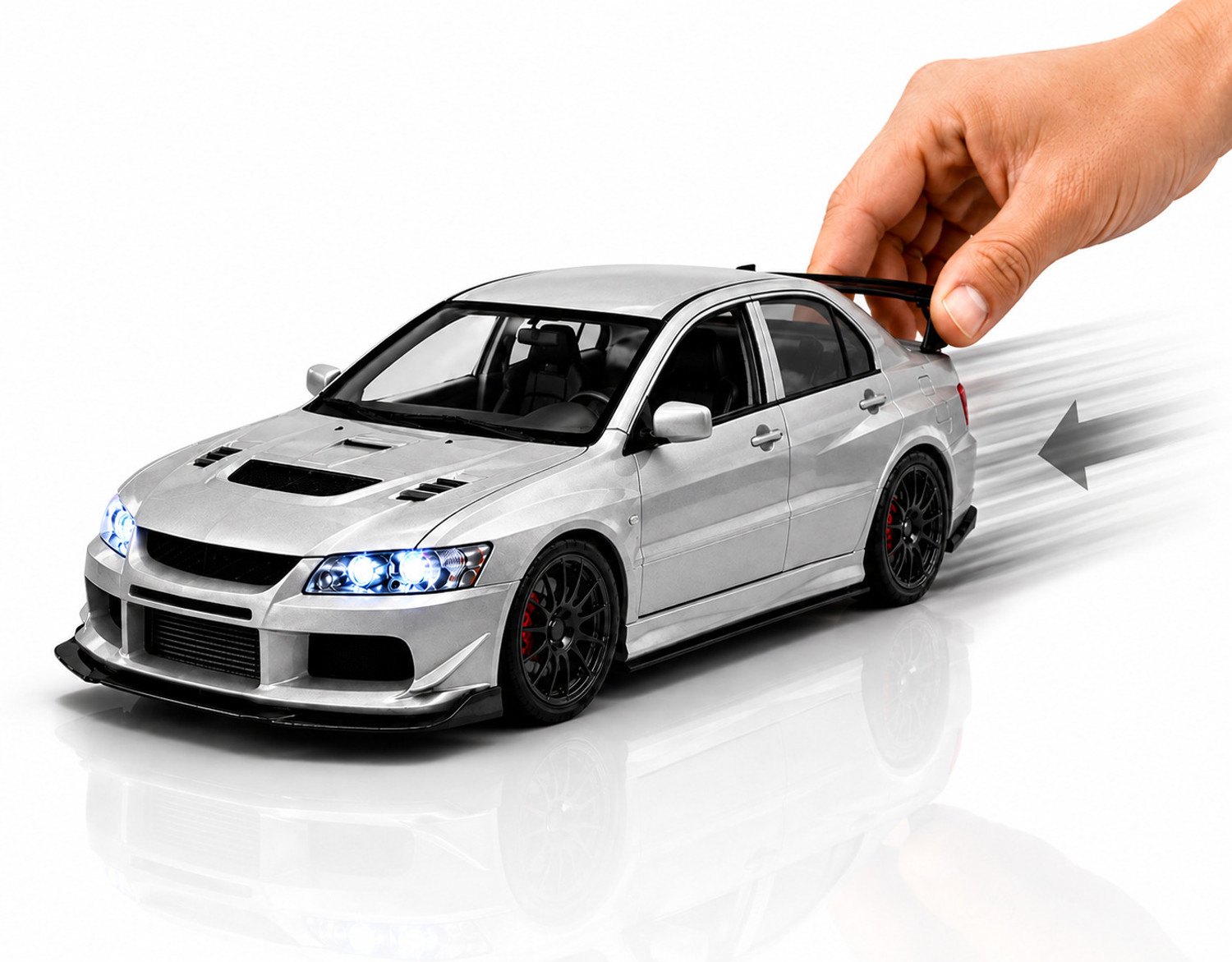 Image of crezor toys Lancer Evo Scale 1:36 Die Cast Toy Car with Pull Back Action, LED Light & Music