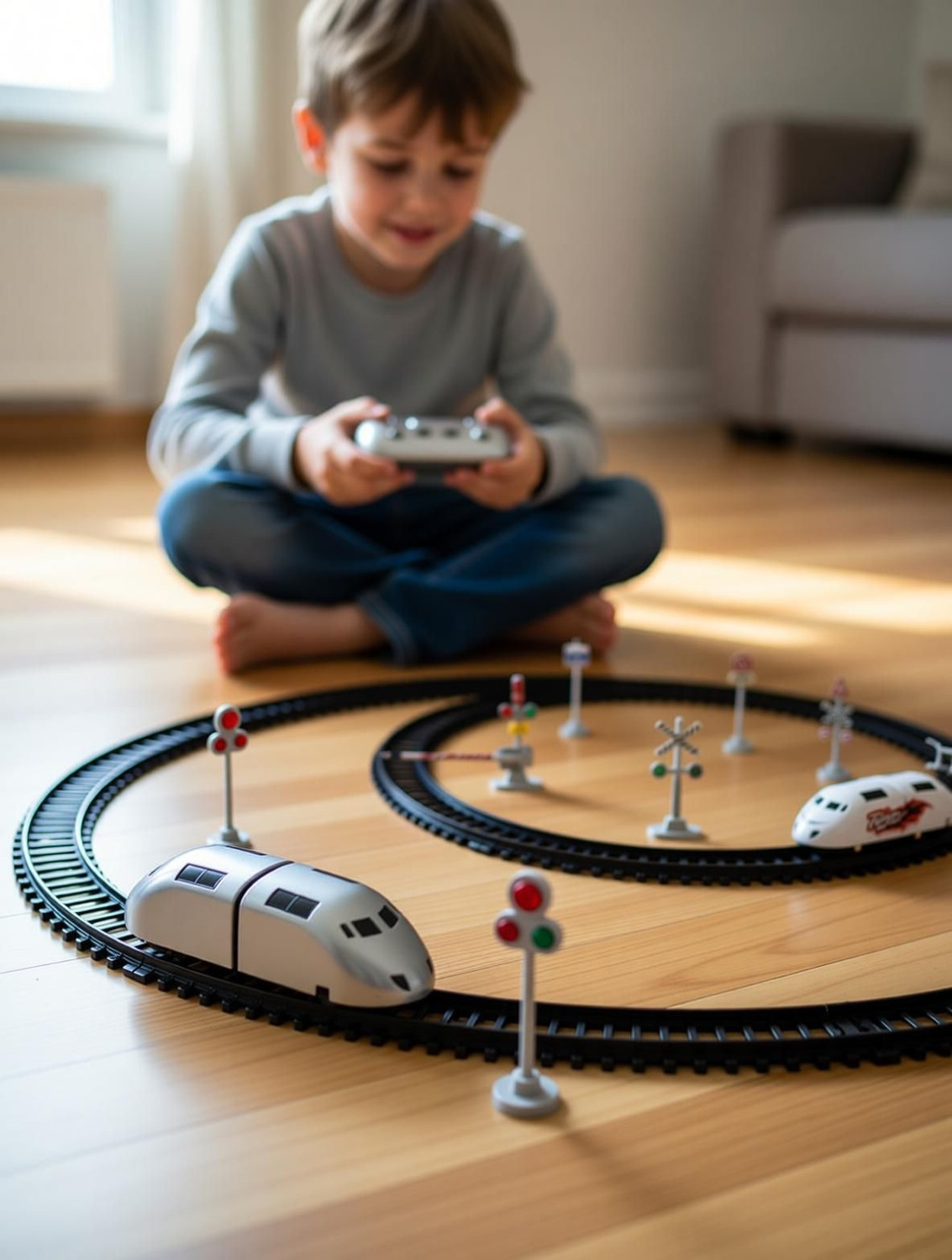Image of touby toys High Speed Bullet Train with Tracks | Model Electric Toy Train Set for Kids